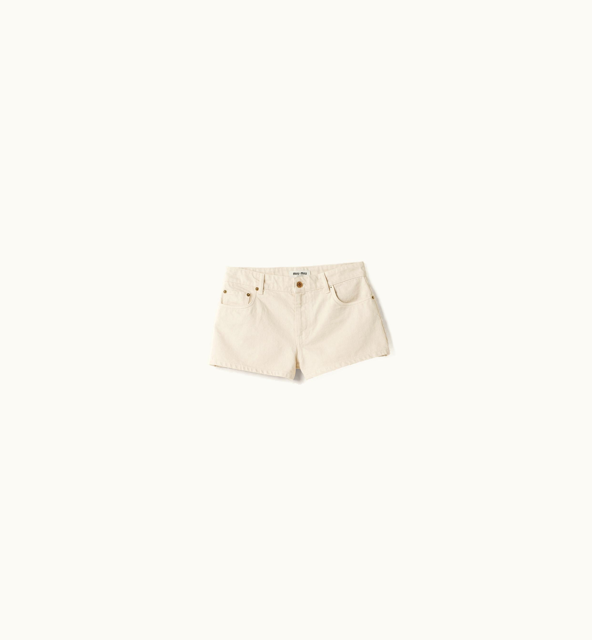 Miu Miu Miu Miu Ecru Denim Shorts Ecru