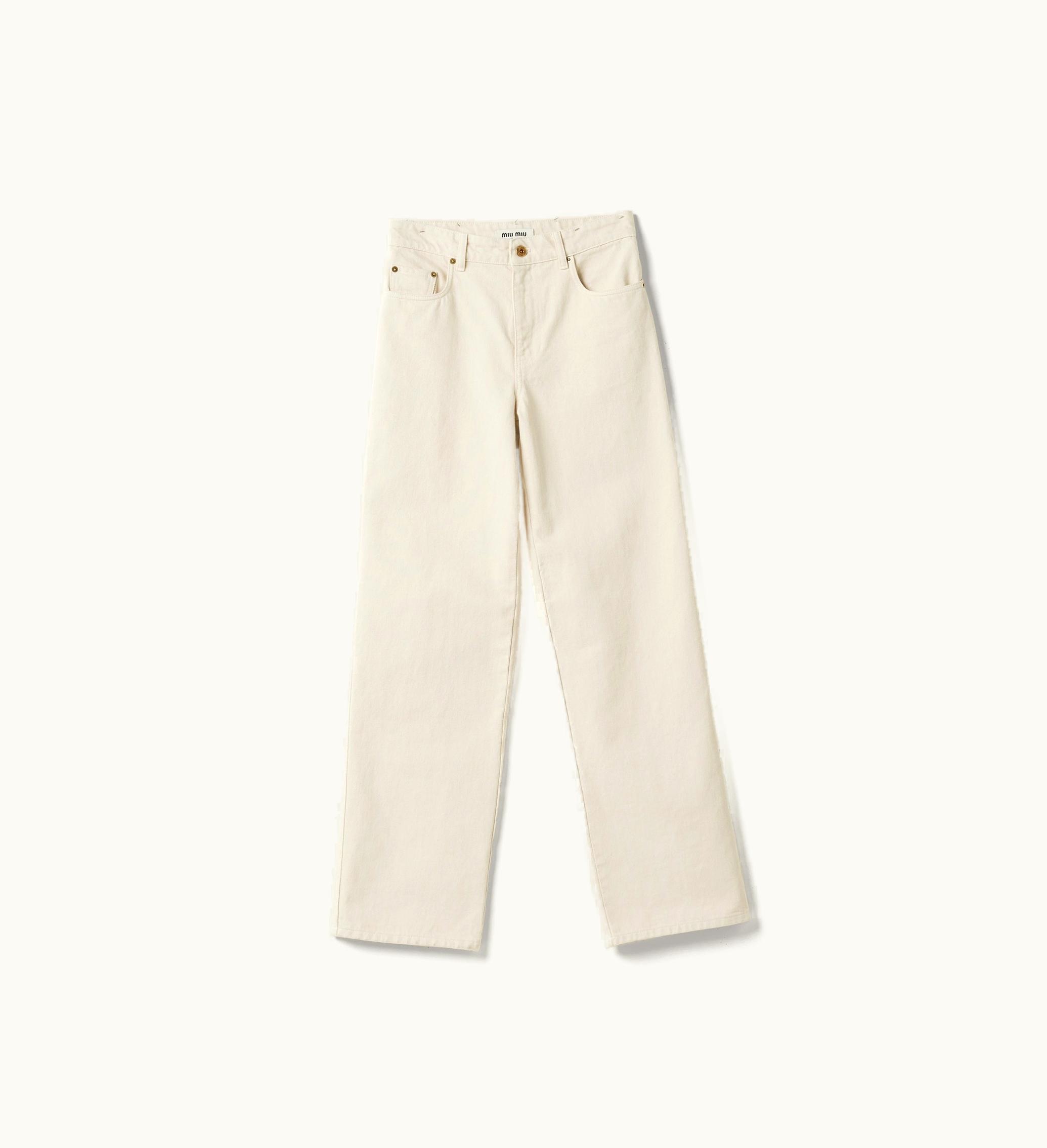 Miu Miu Miu Miu Five-pocket Ecru Denim Jeans Ecru