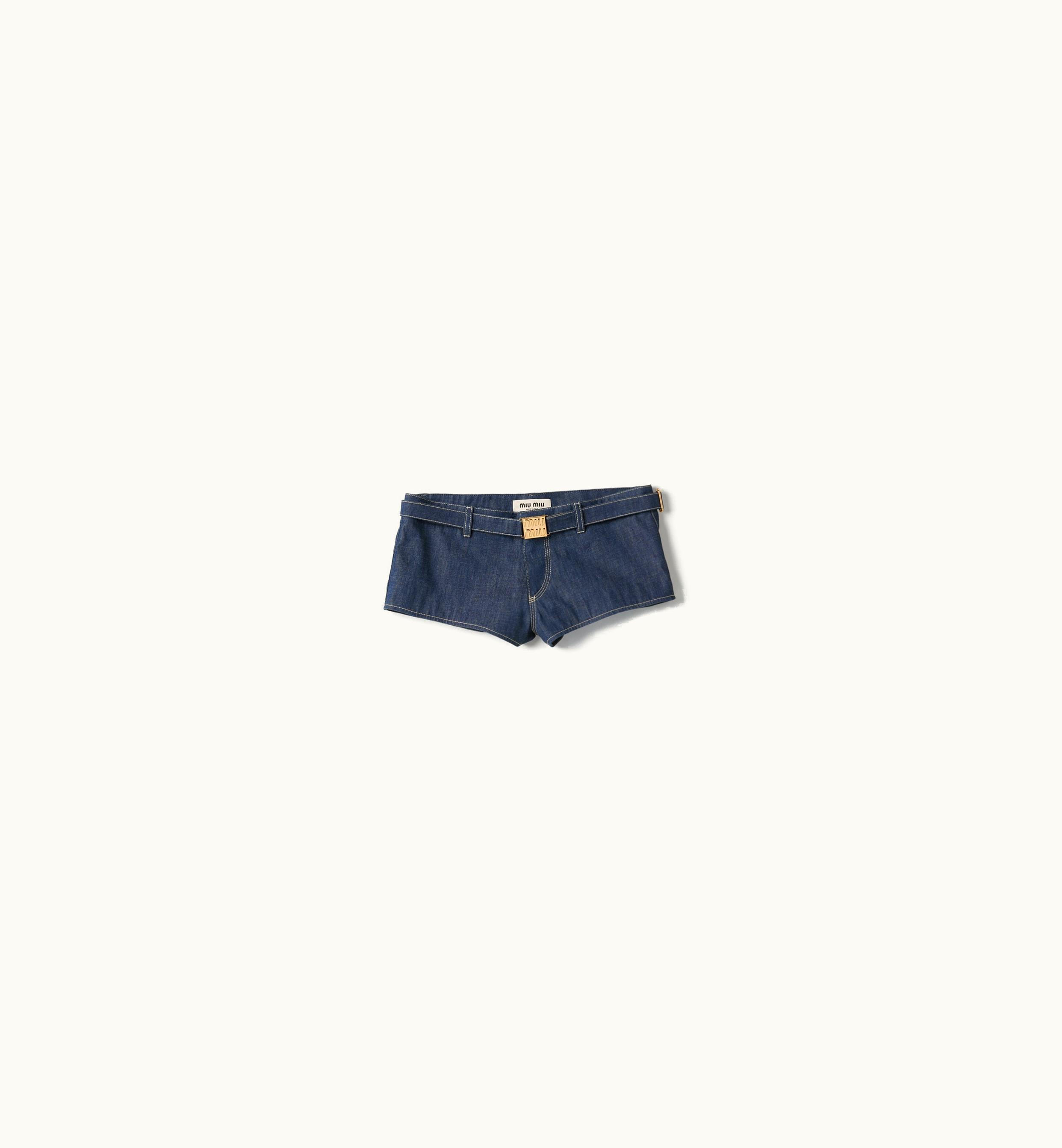 Miu Miu Miu Miu GWP480_1293_F0008_S_232 Denim Shorts Skinny Fit Navy