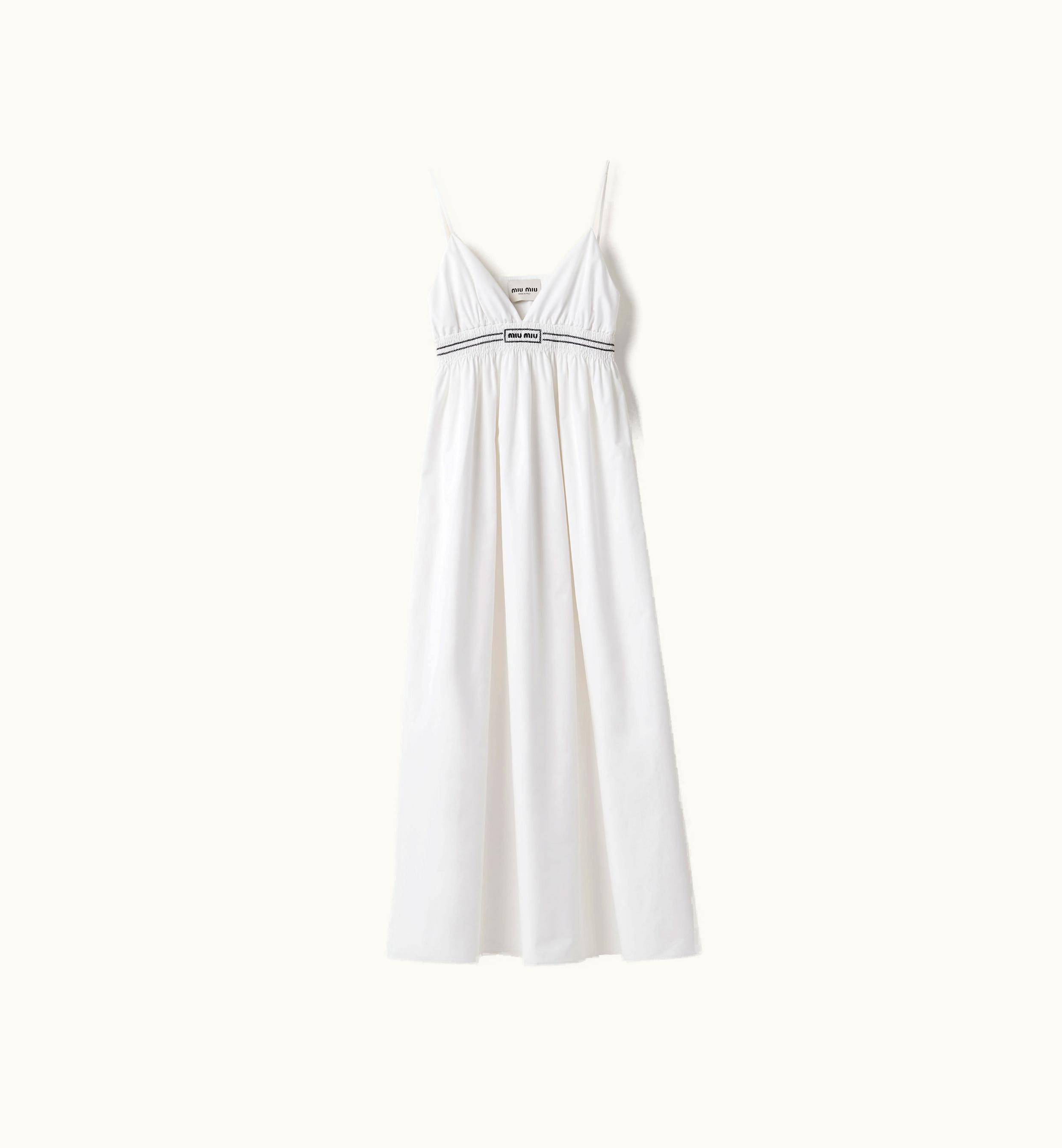 Miu Miu Miu Miu Poplin Long Dress White