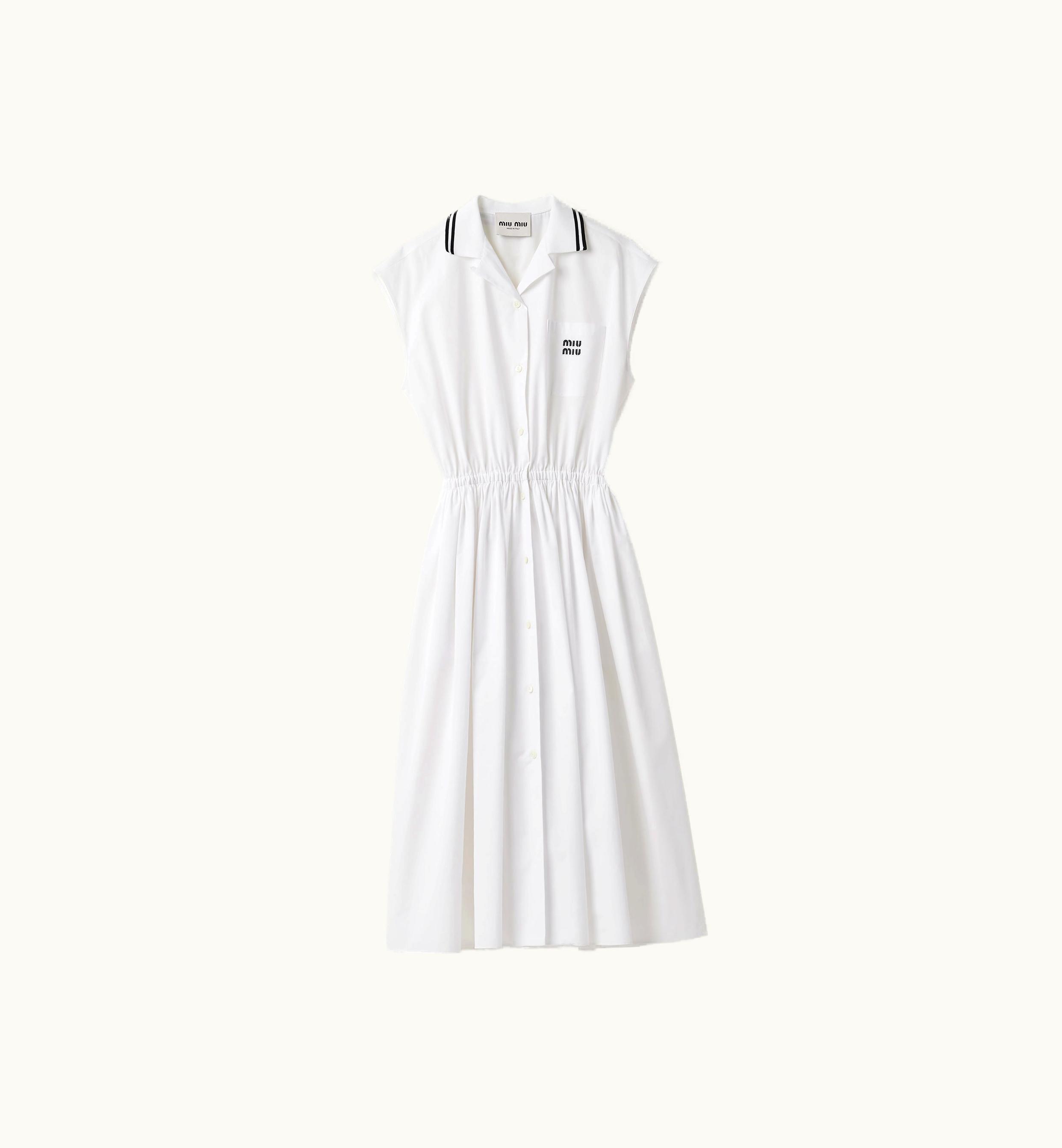 Miu Miu Miu Miu Poplin midi-dress White