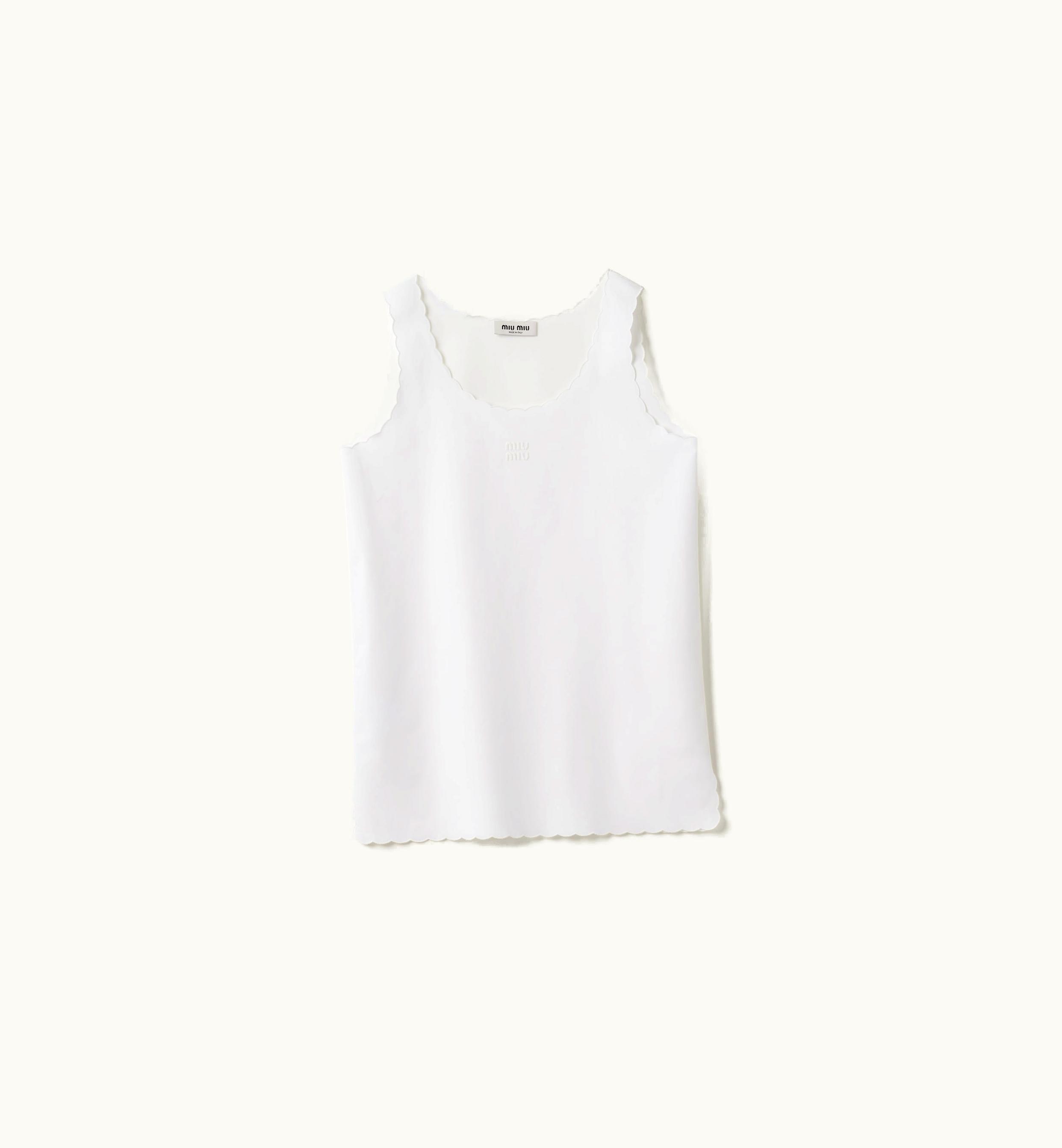 Miu Miu Miu Miu Embroidered Poplin mini-dress White