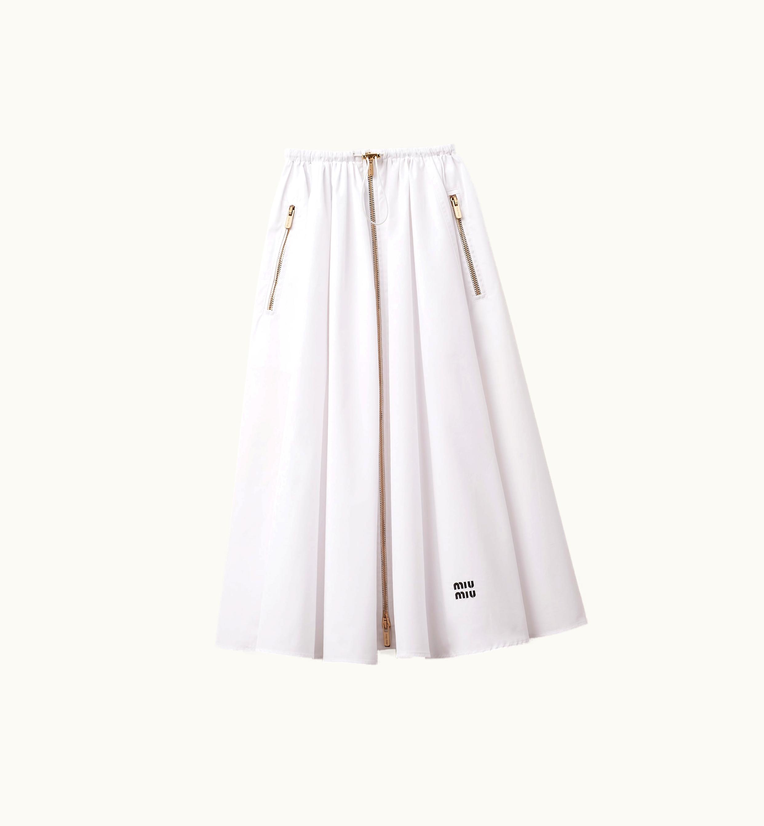 Miu Miu Miu Miu Long Poplin Skirt White