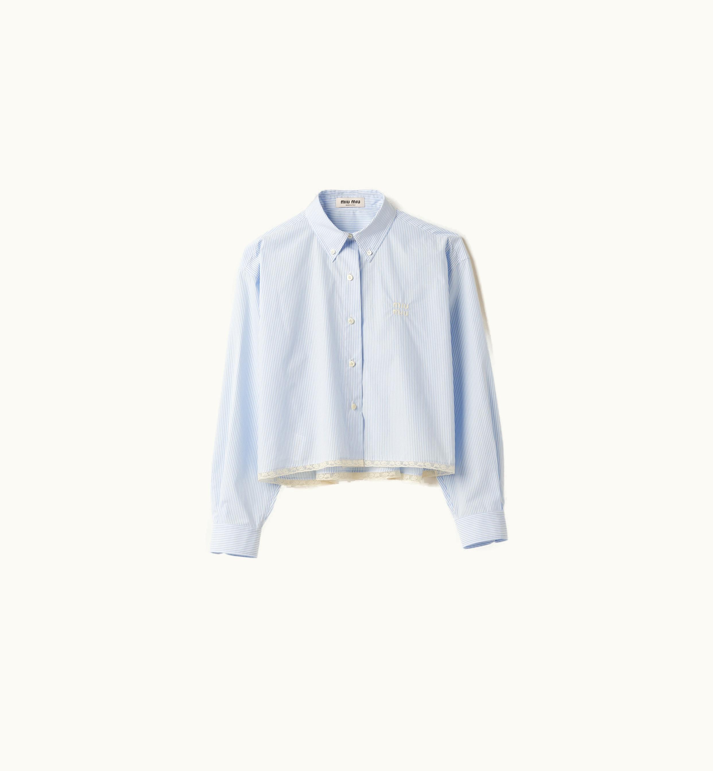 Miu Miu Miu Miu Poplin Shirt White / Light Blue
