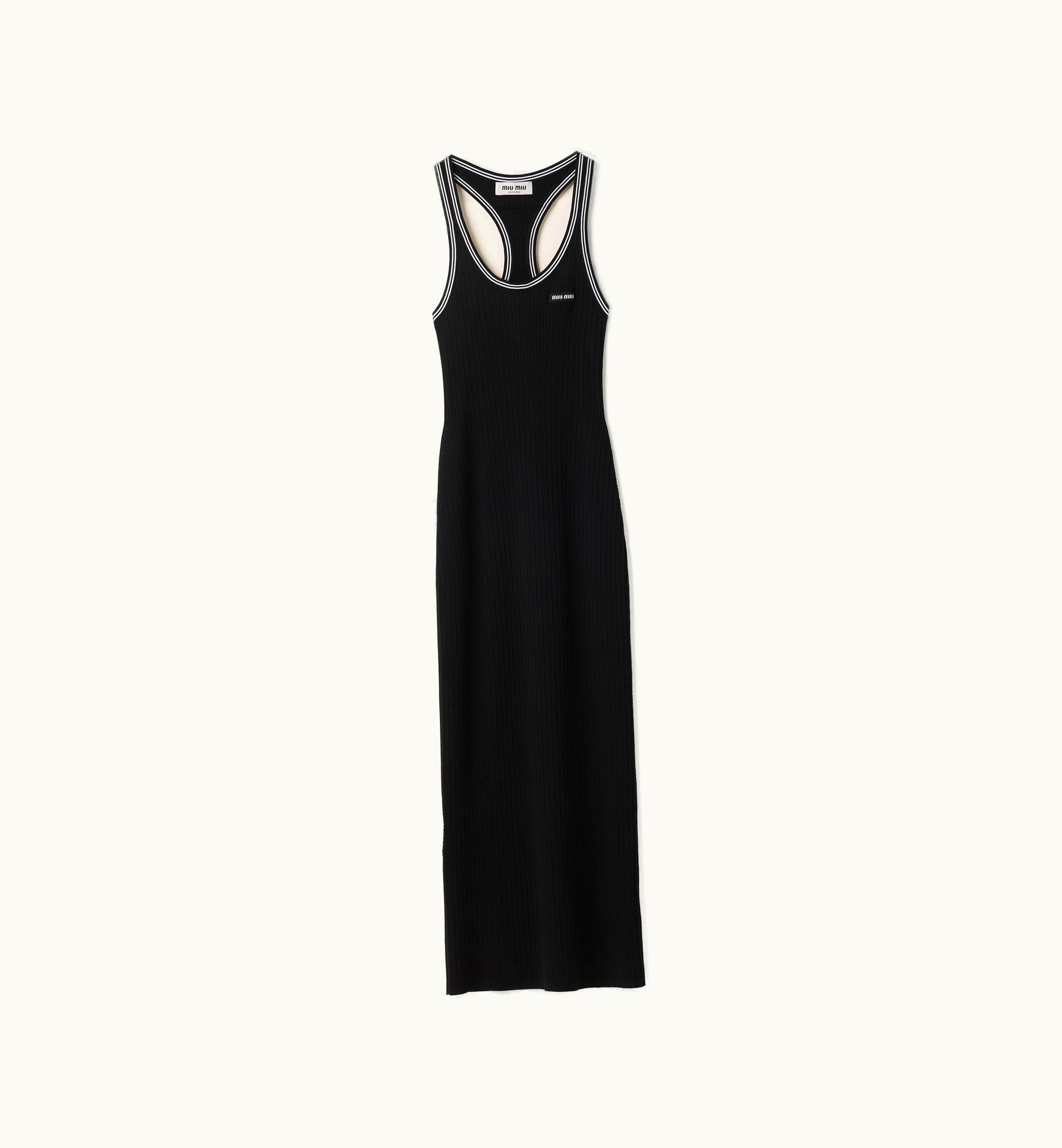 Miu Miu Miu Miu Cable-Knit Viscose Dress Black