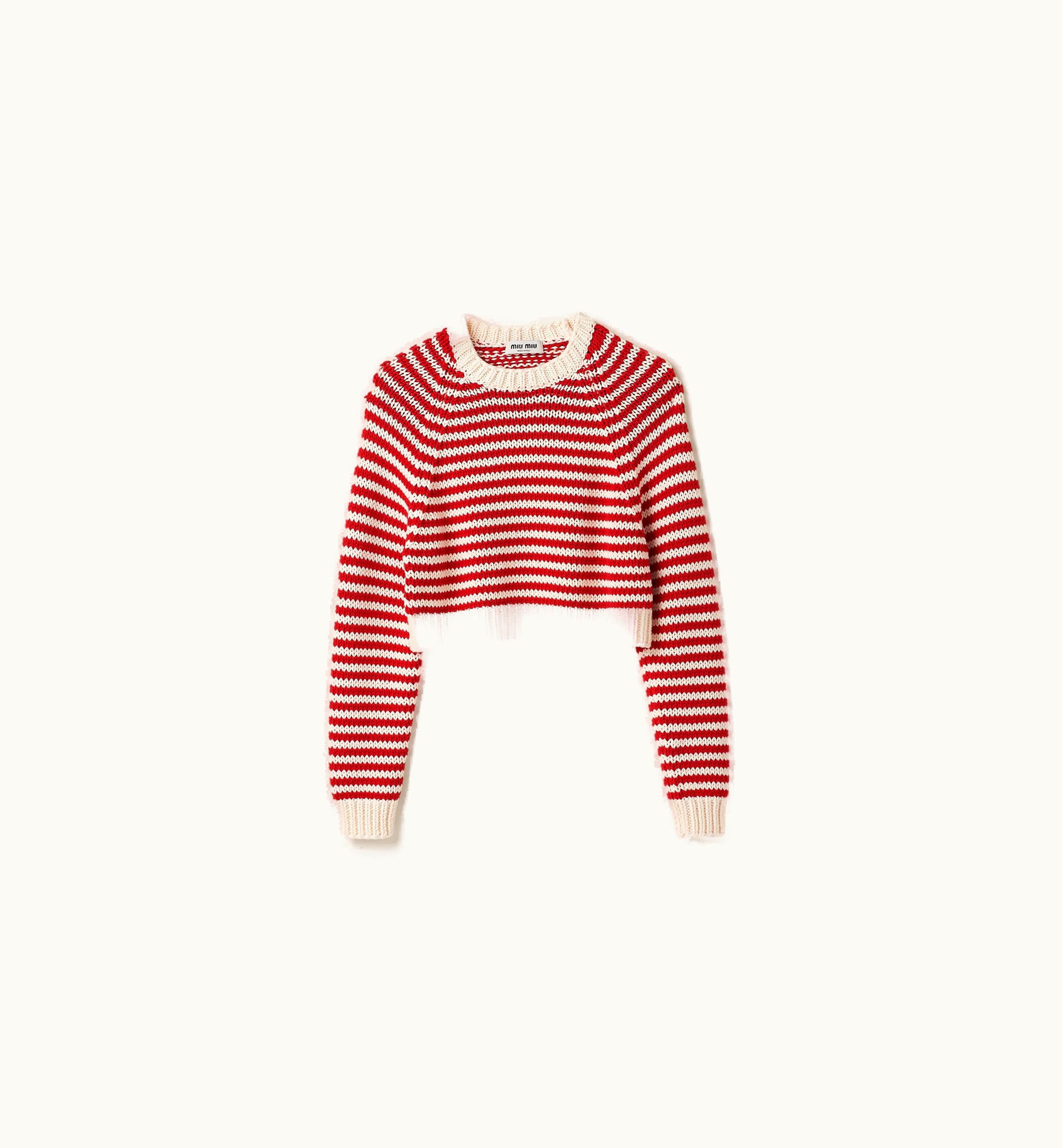 Miu Miu Miu Miu Cotton And Cashmere Sweater Red