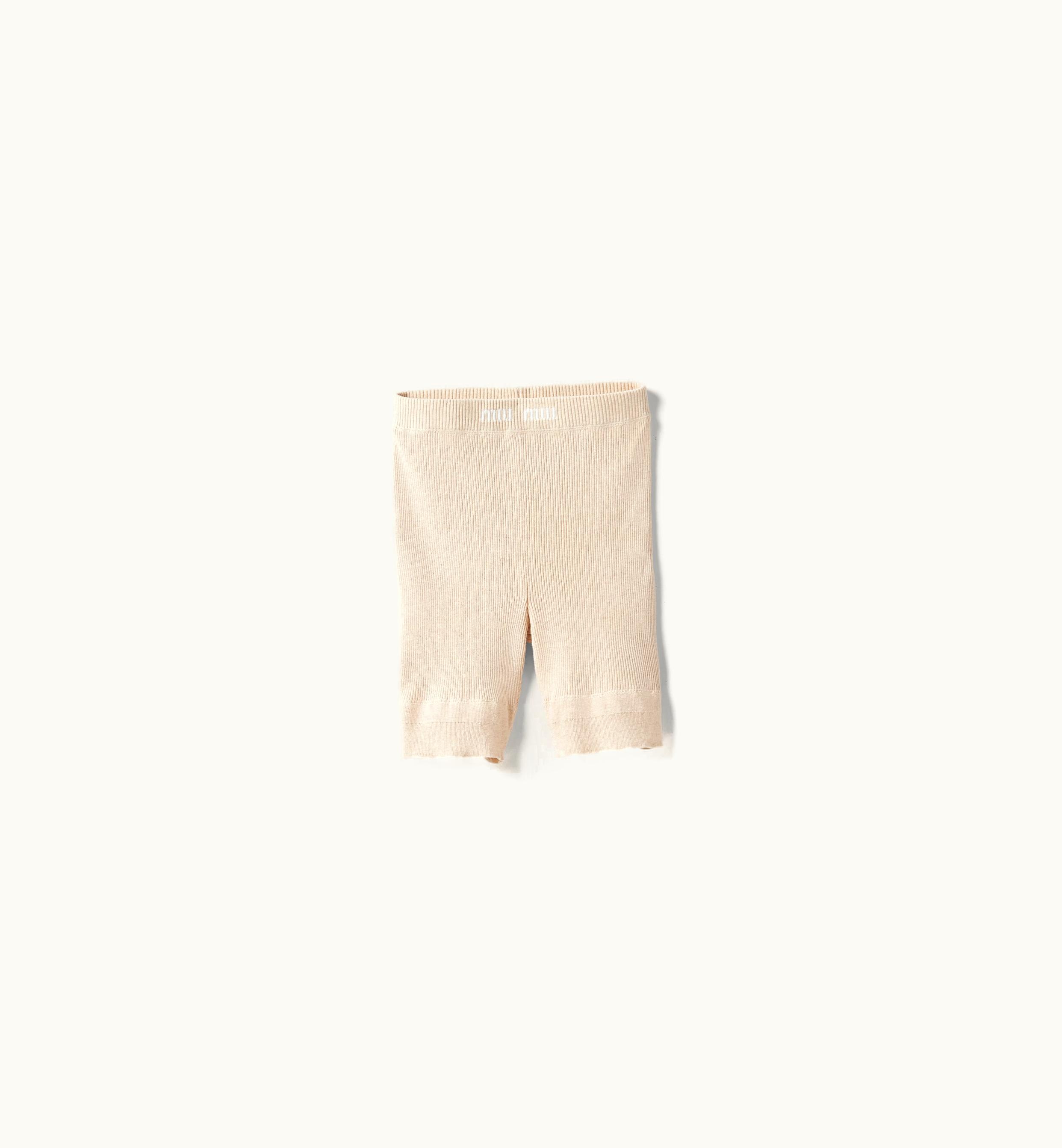 Miu Miu Miu Miu Cotton Shorts Ivory