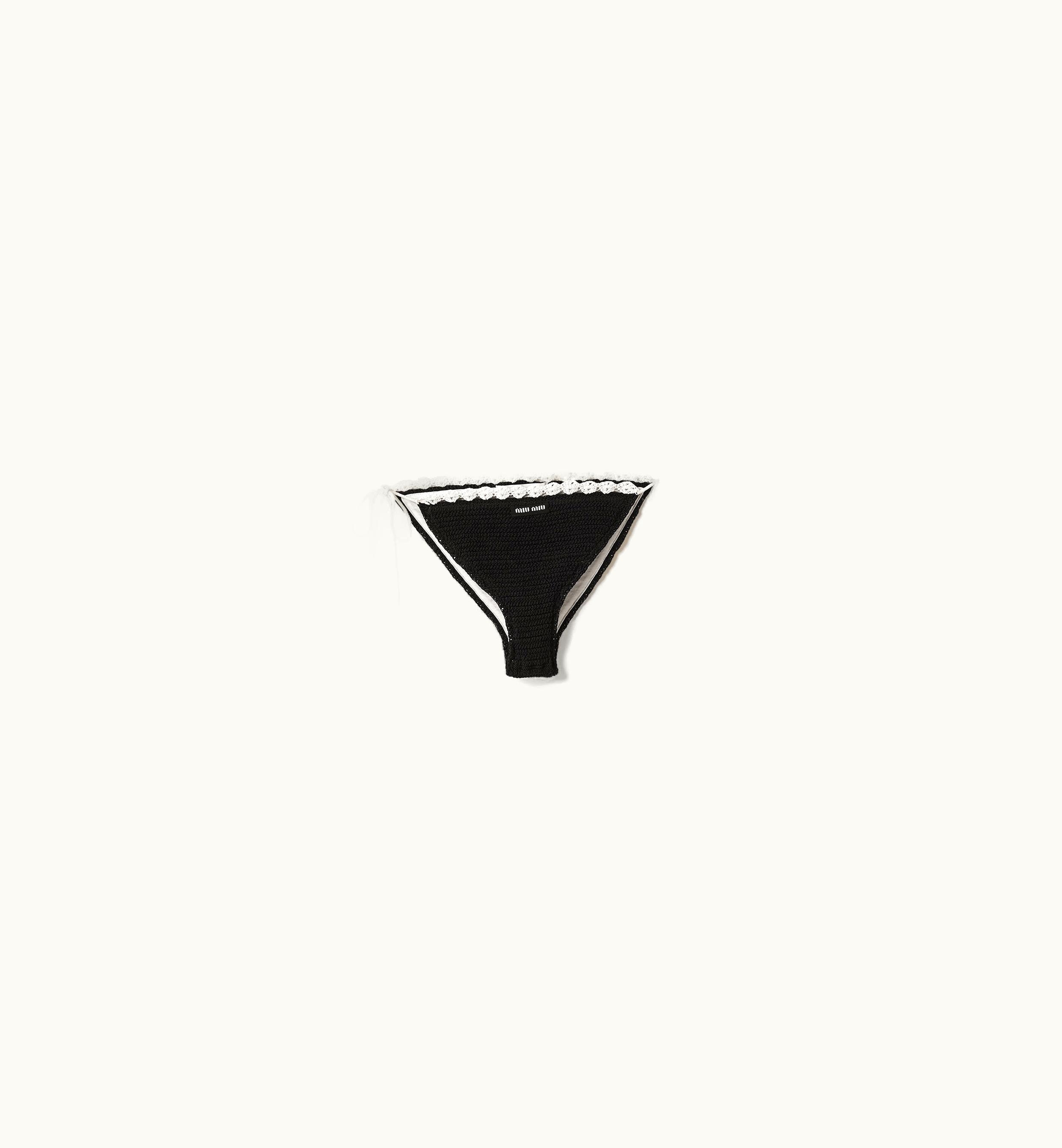 Miu Miu Miu Miu Cotton Bikini Panties With Logo Black