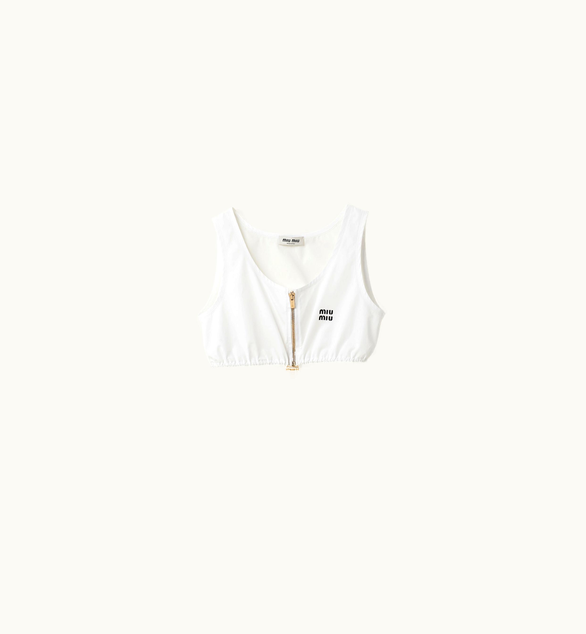 Miu Miu Miu Miu Sporty Poplin Top White