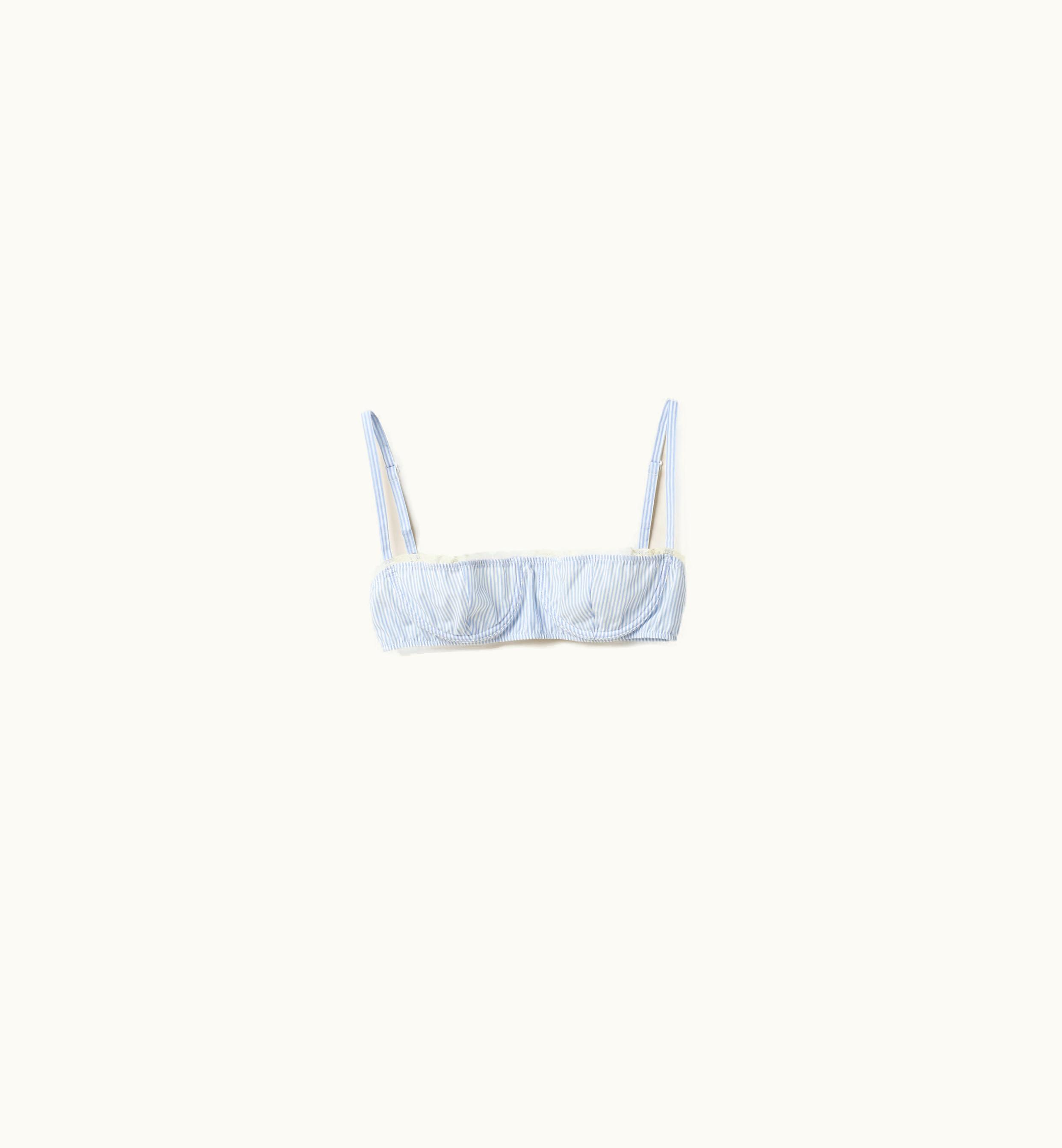 Miu Miu Miu Miu Poplin Bra White / Light Blue