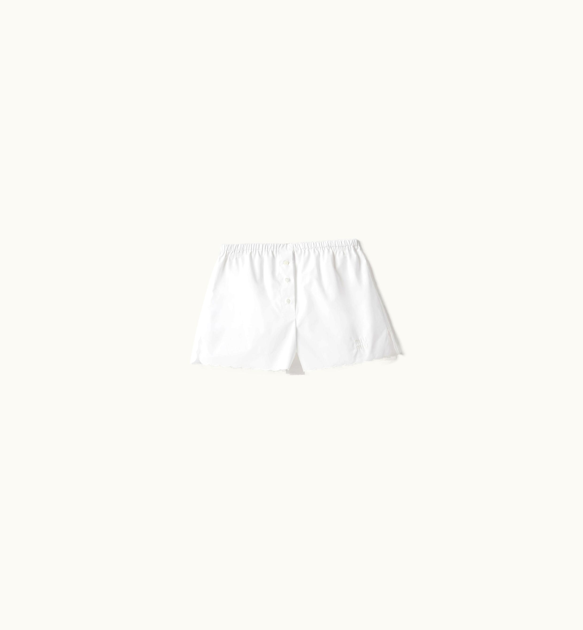 Miu Miu Miu Miu Embroidered Poplin Boxers White