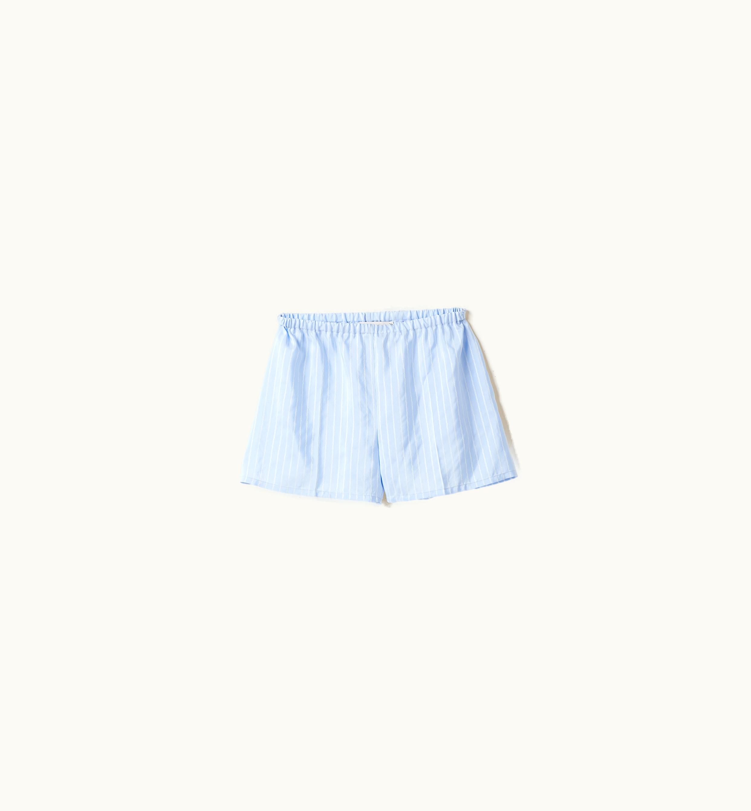 Miu Miu Miu Miu Jacquard Pongé Boxer Shorts Sky Blue / White