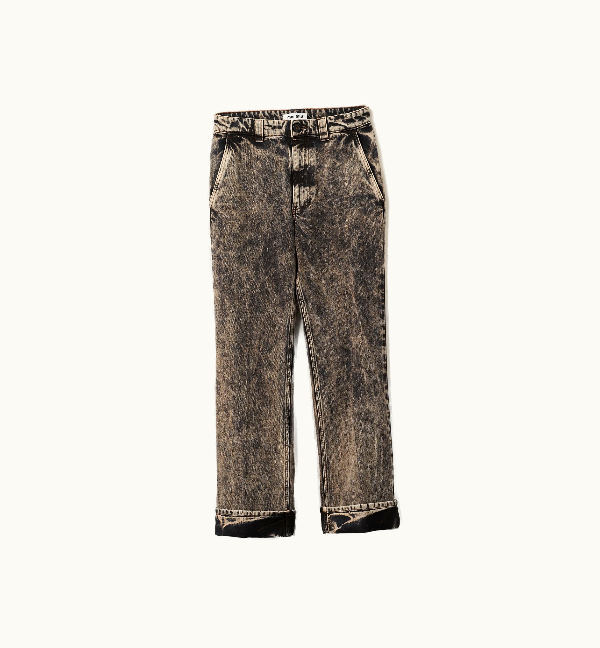 Miu Miu Miu Miu Marbleized Denim Jeans Black