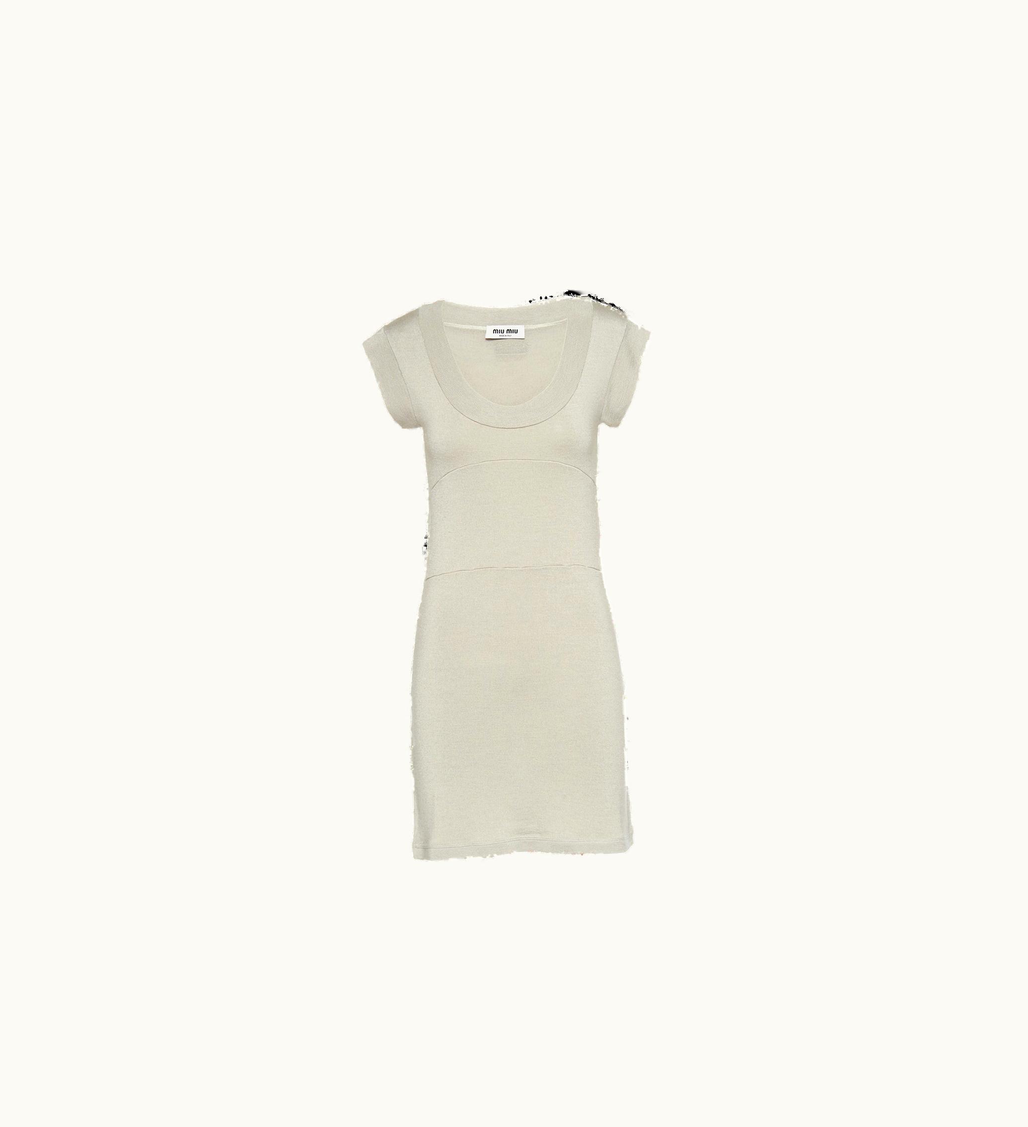 Miu Miu Miu Miu Cashmere And Silk Dress Pumice Stone