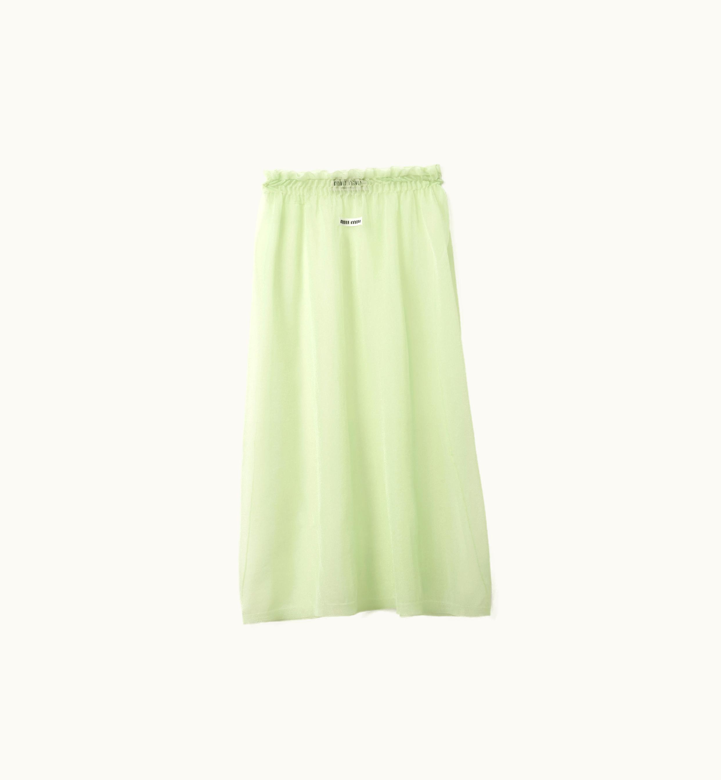 Miu Miu Miu Miu Nylon Skirt Lime Green