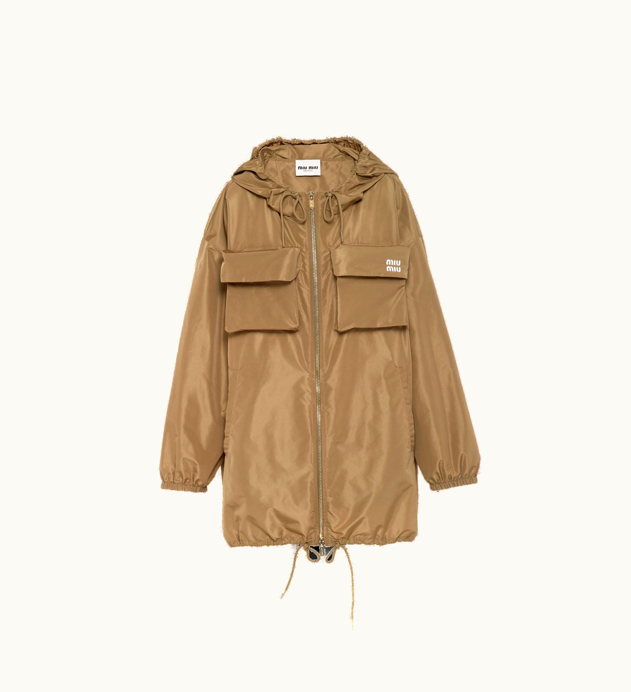 Miu Miu Miu Miu Technical Fabric Blouson Jacket Clay Grey
