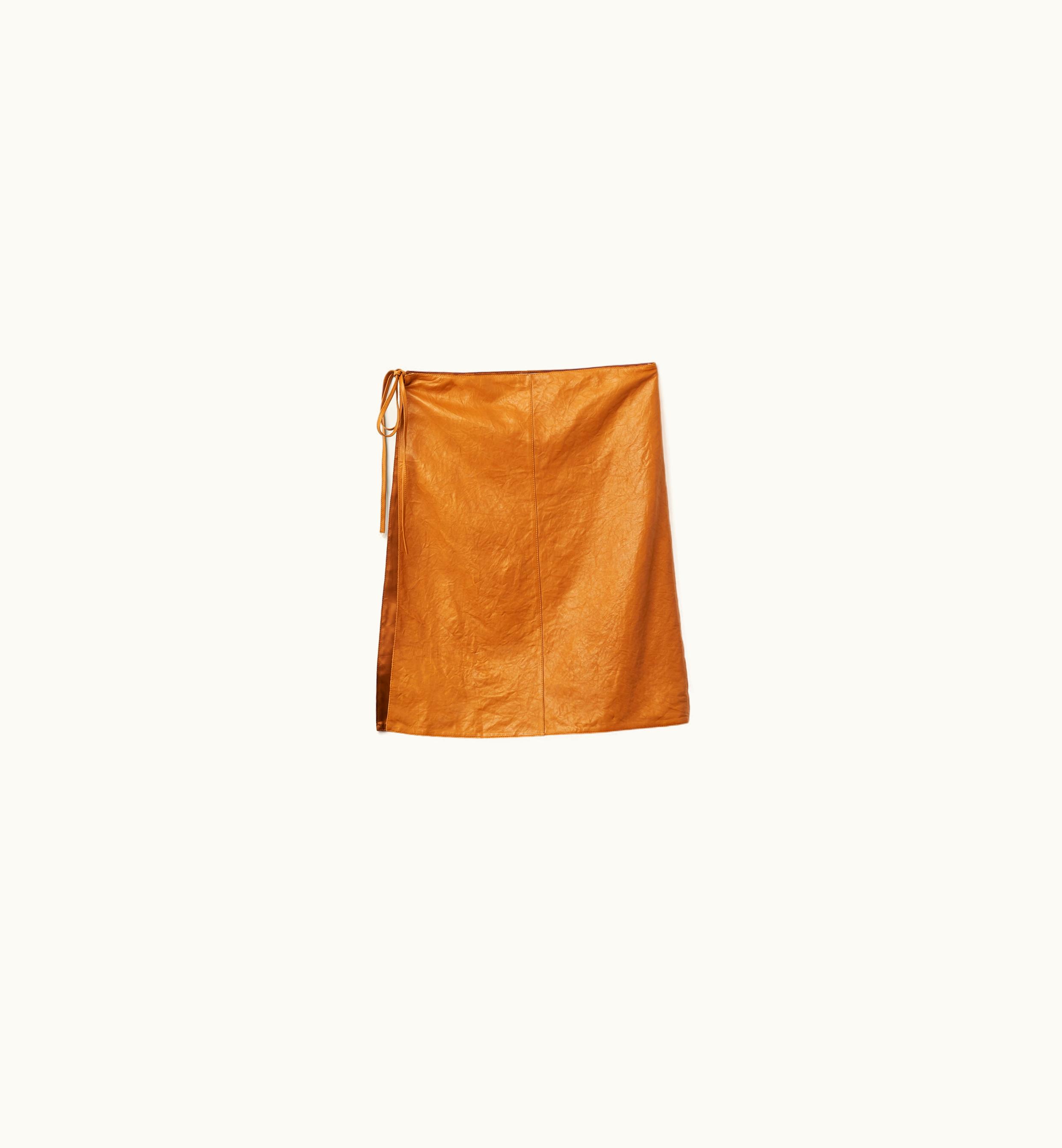 Miu Miu Miu Miu Nappa Leather Skirt Natural