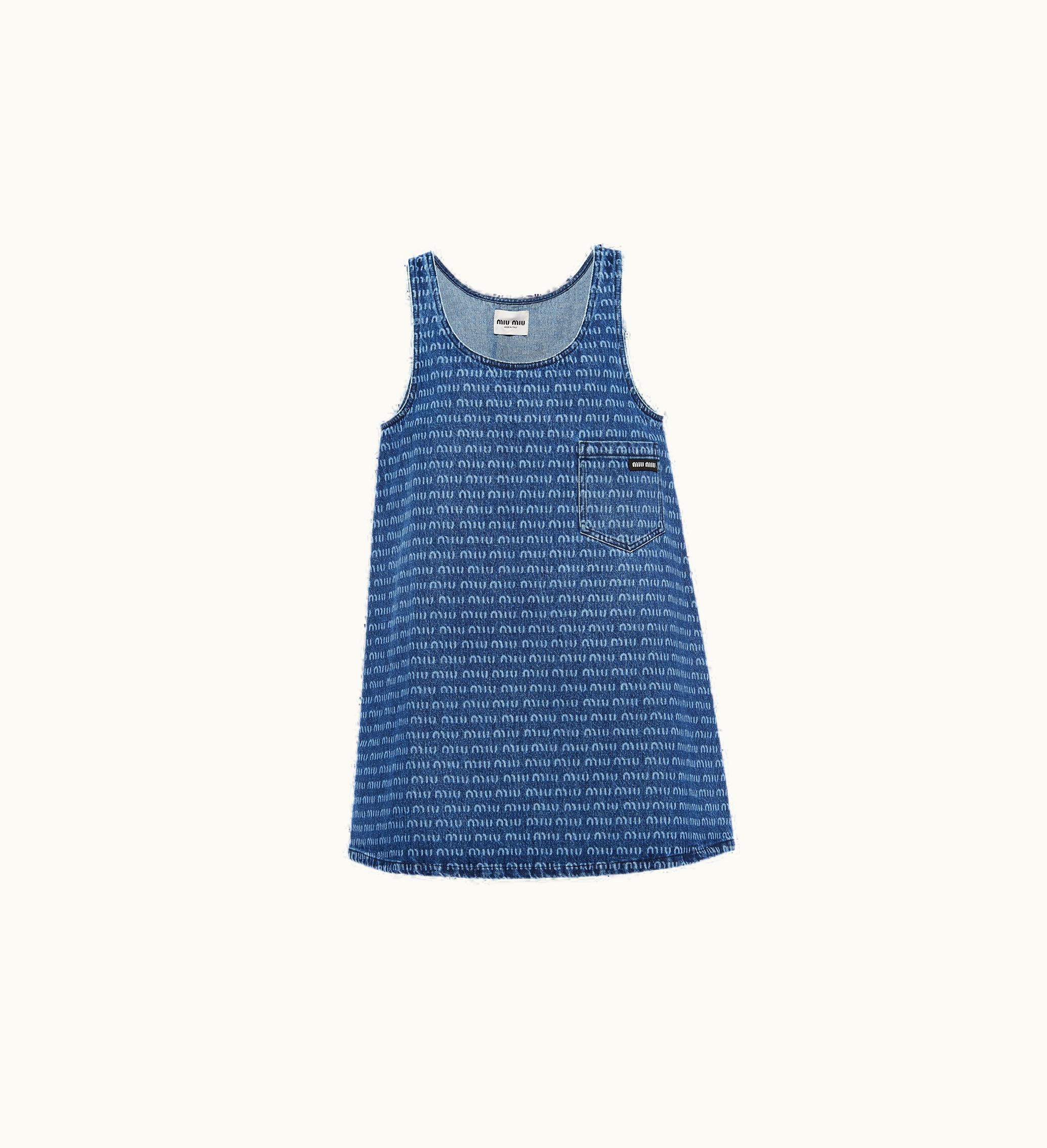 Miu Miu Miu Miu Denim Dress Navy