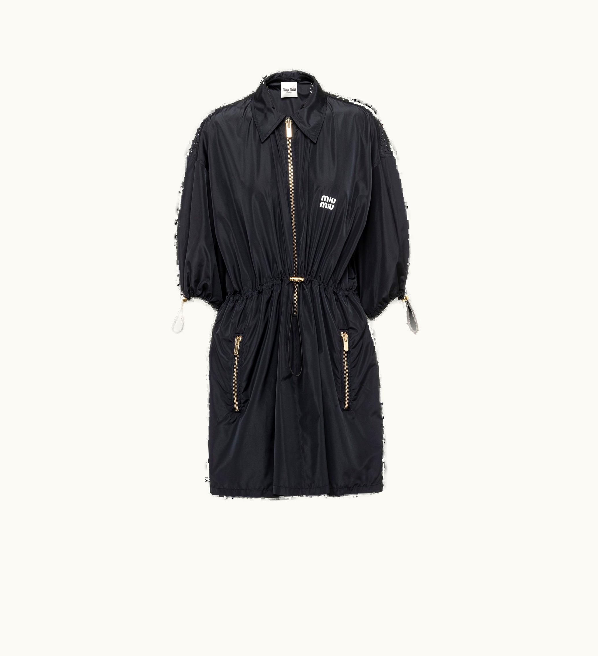 Miu Miu Miu Miu Technical Silk mini-dress Navy