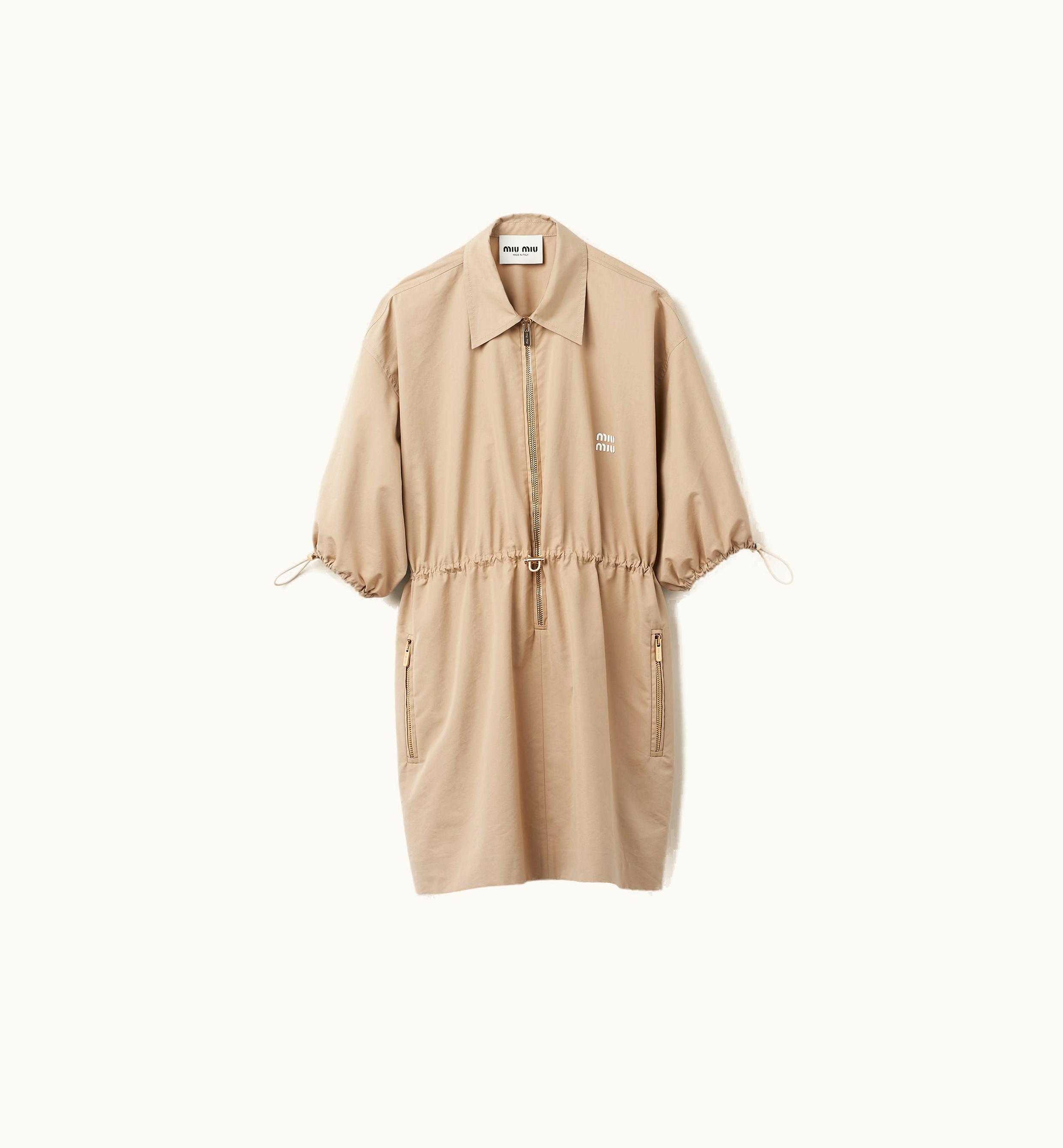 Miu Miu Miu Miu Cotton And Silk mini-dress Colonial Beige