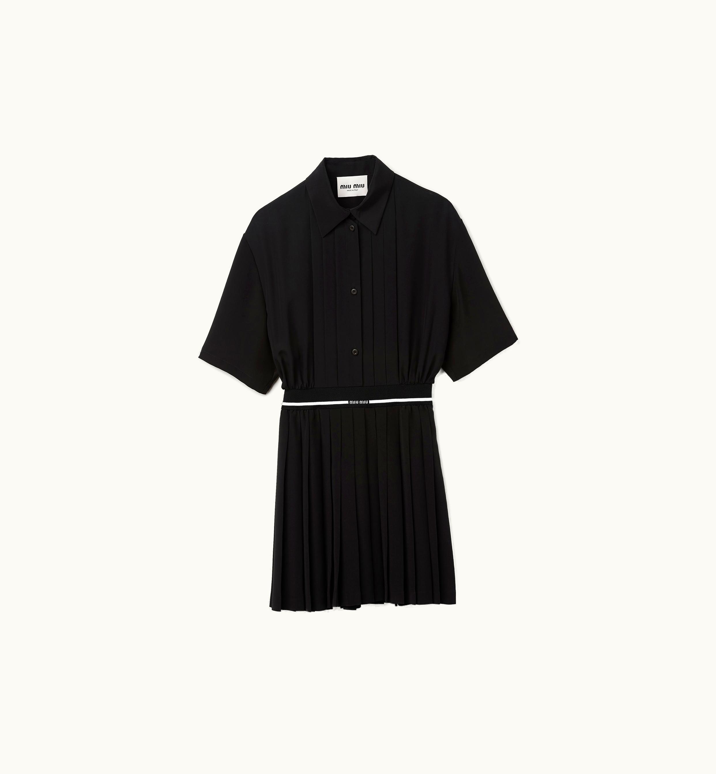 Miu Miu Miu Miu Crepe De Chine mini-dress Black
