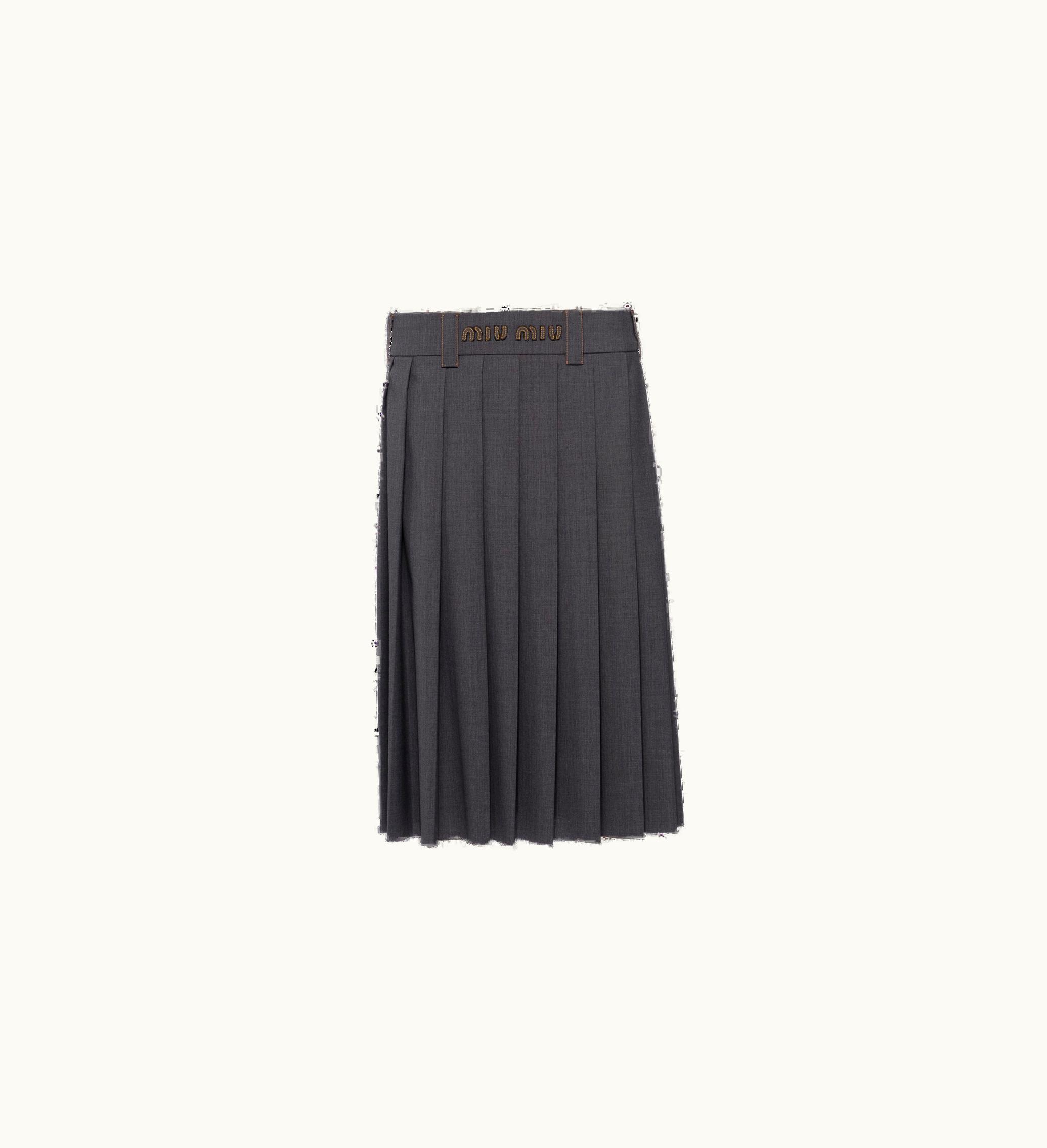 Miu Miu Miu Miu Light Wool Skirt Slate Gray