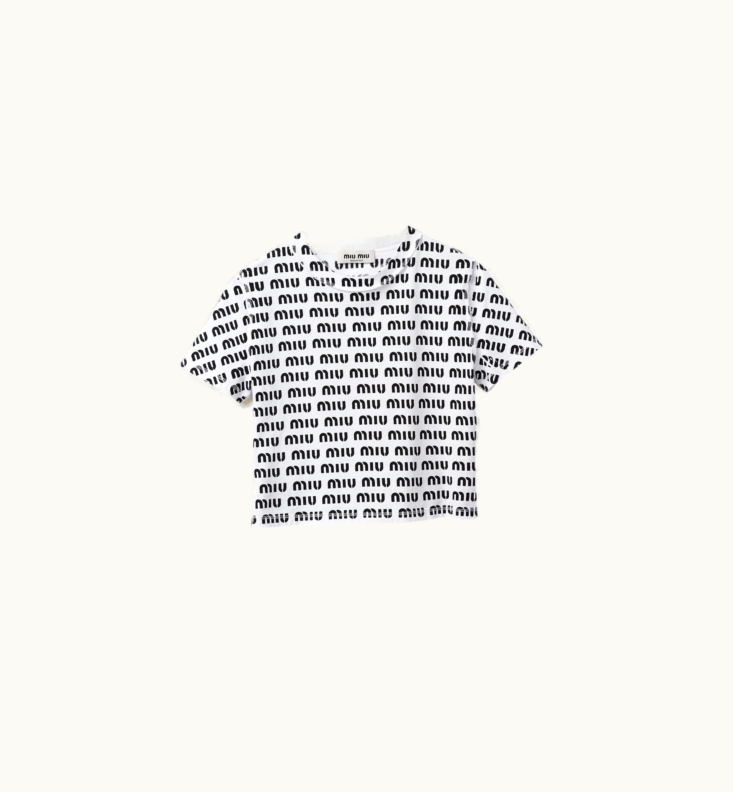 Miu Miu Miu Miu Print Cotton T-shirt White