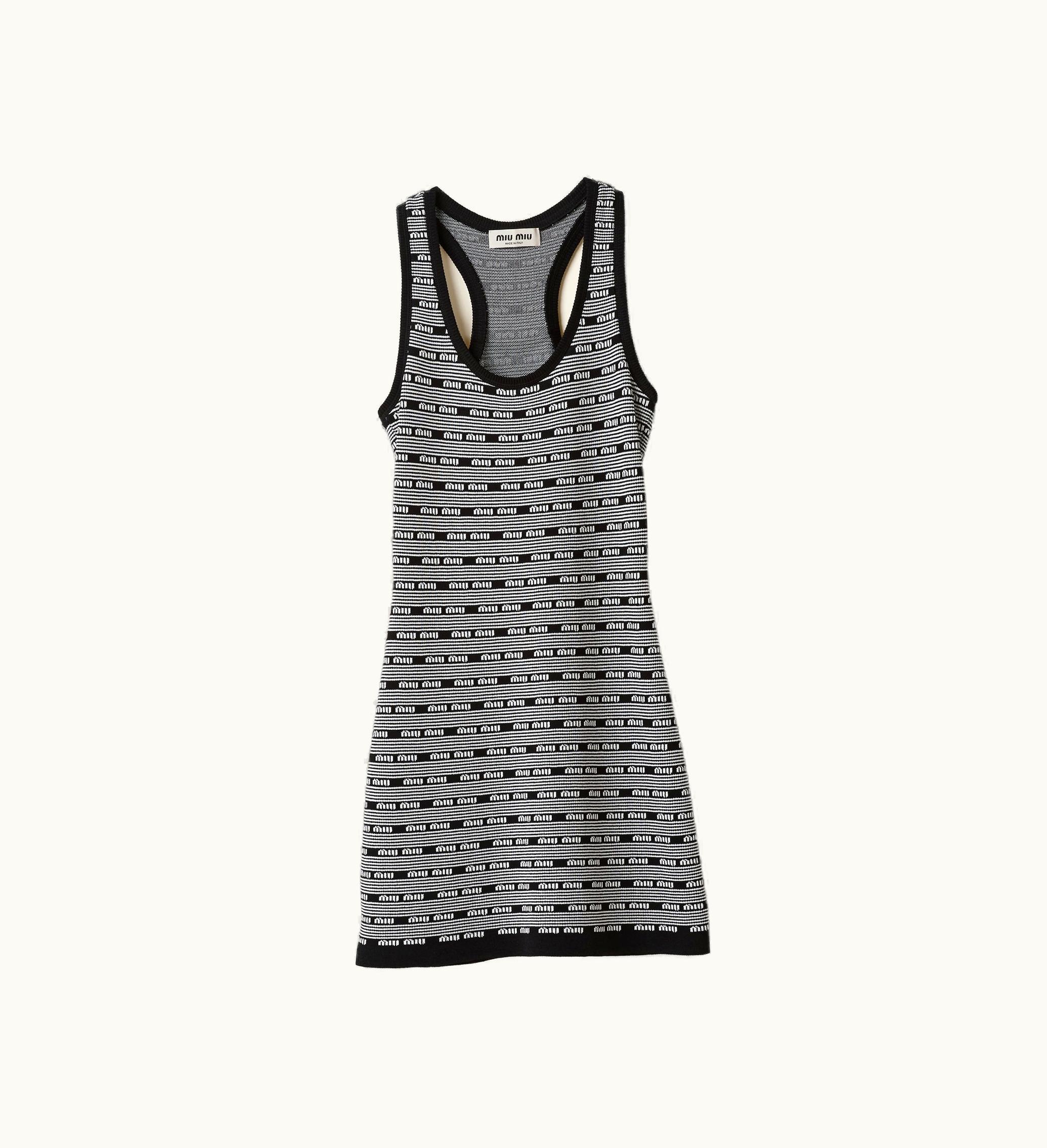 Miu Miu Miu Miu Viscose mini-dress Black / White