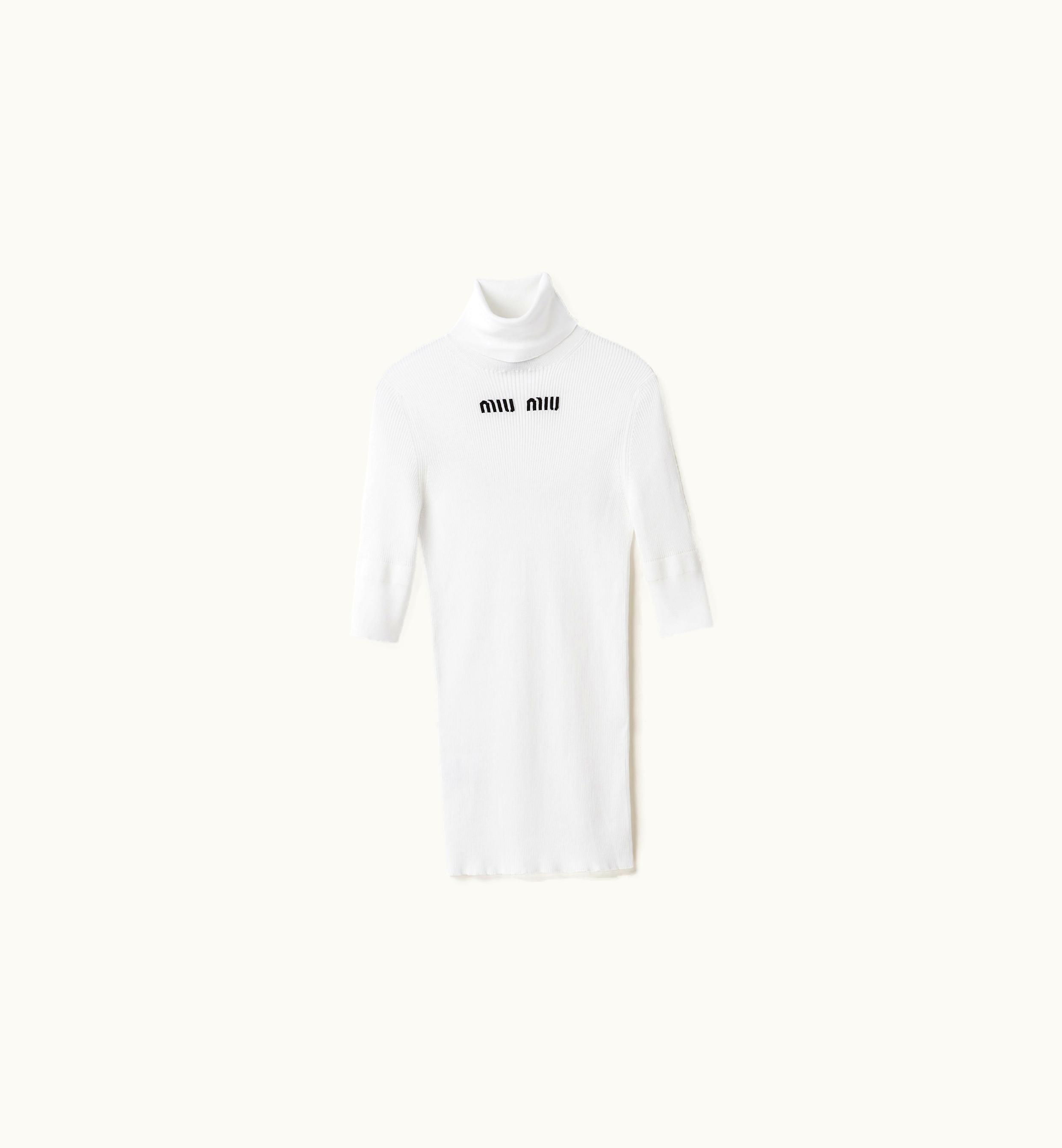 Miu Miu Miu Miu Cotton Turtleneck Jersey White