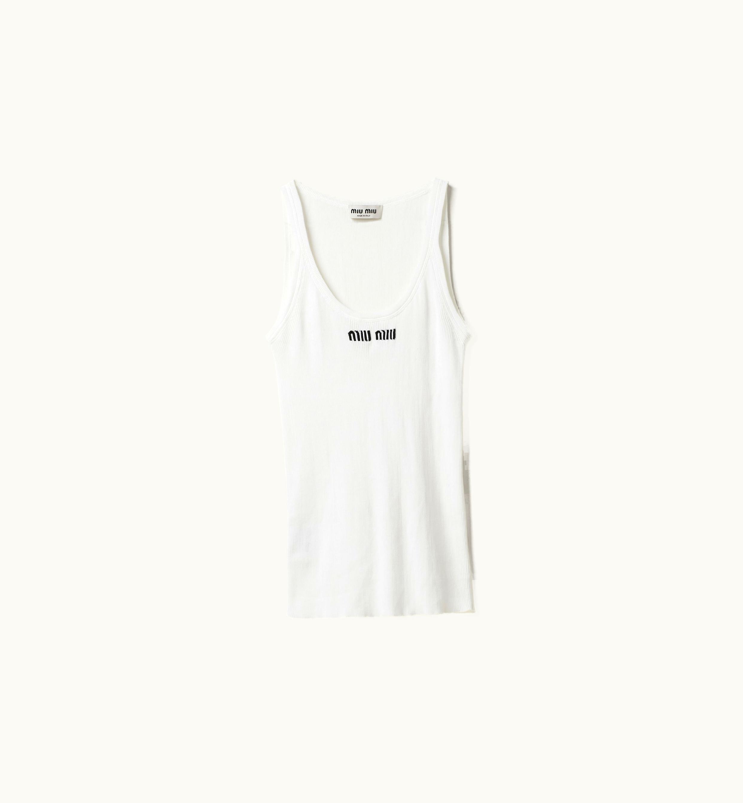 Miu Miu Miu Miu Cotton Knit Tank Top White