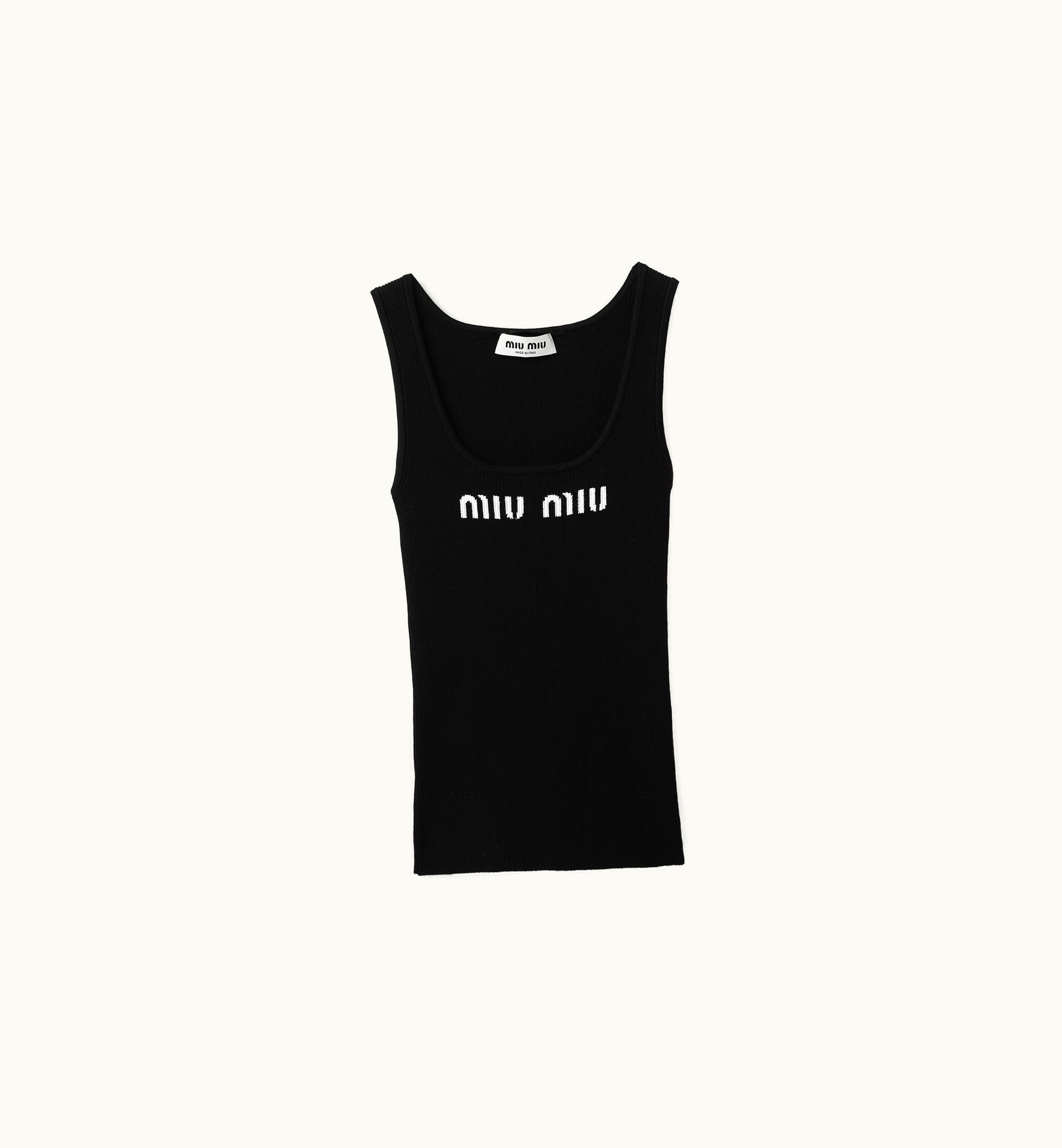 Miu Miu Miu Miu Viscose Tank Top Black