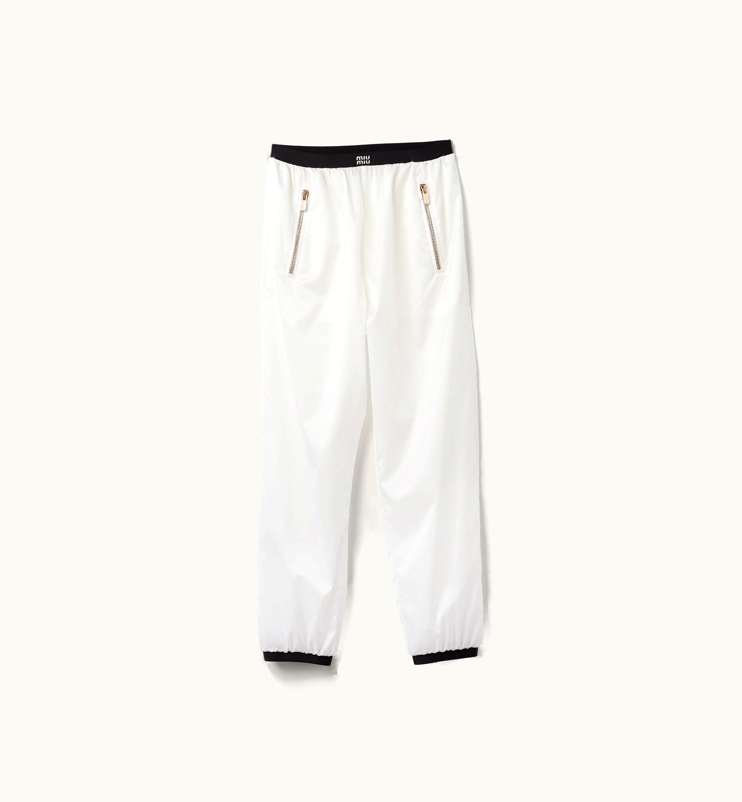 Miu Miu Miu Miu Technical Silk Joggers White