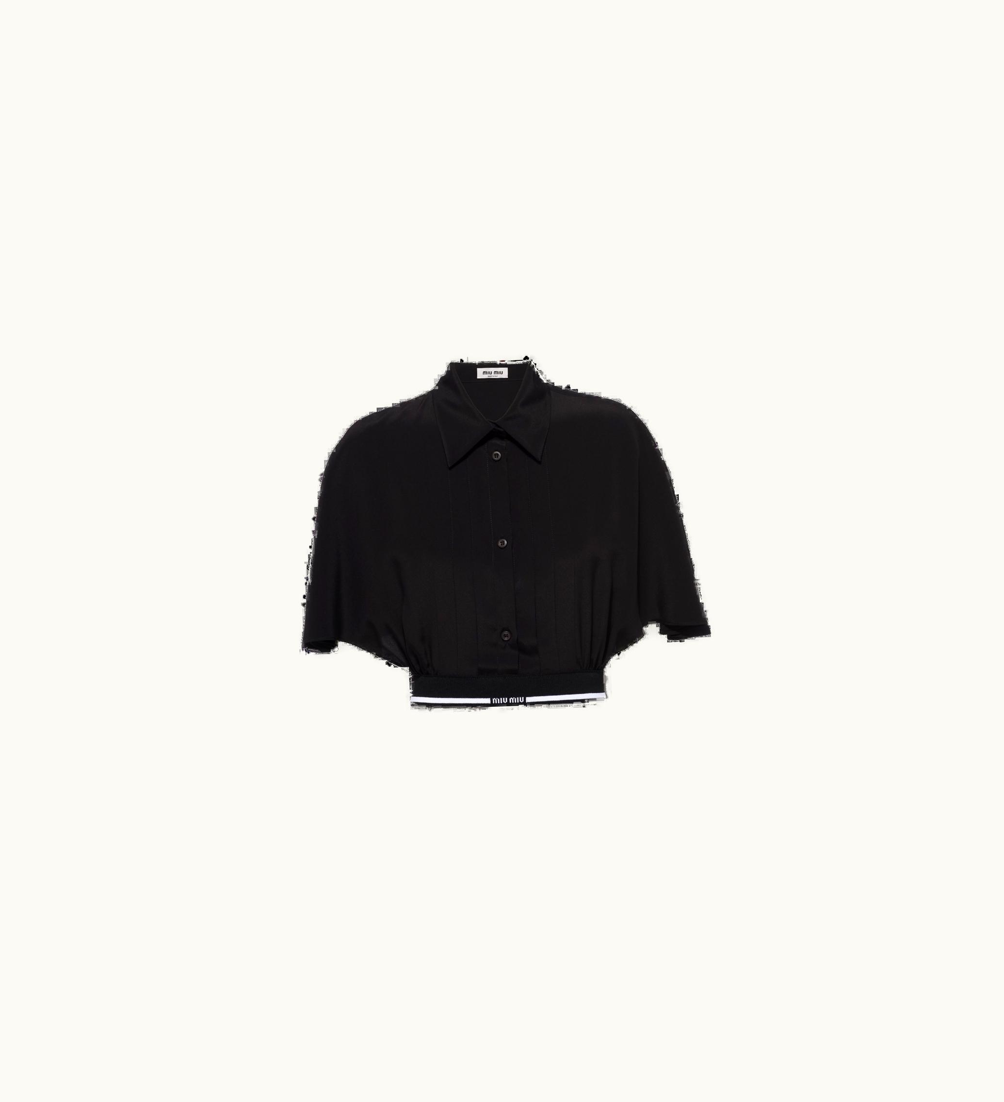 Miu Miu Miu Miu Crepe De Chine Top Black