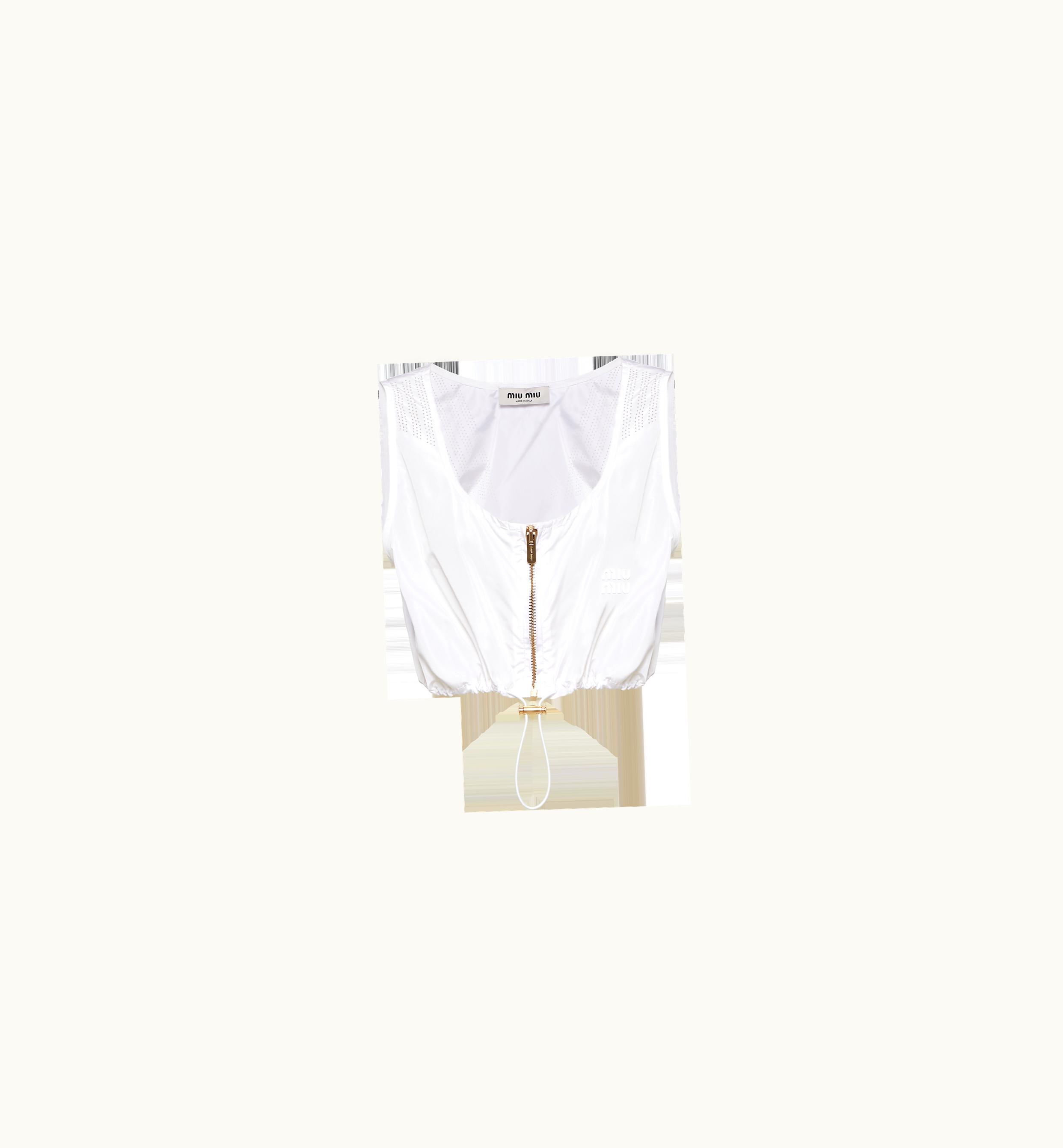 Miu Miu Miu Miu Technical Silk Top White