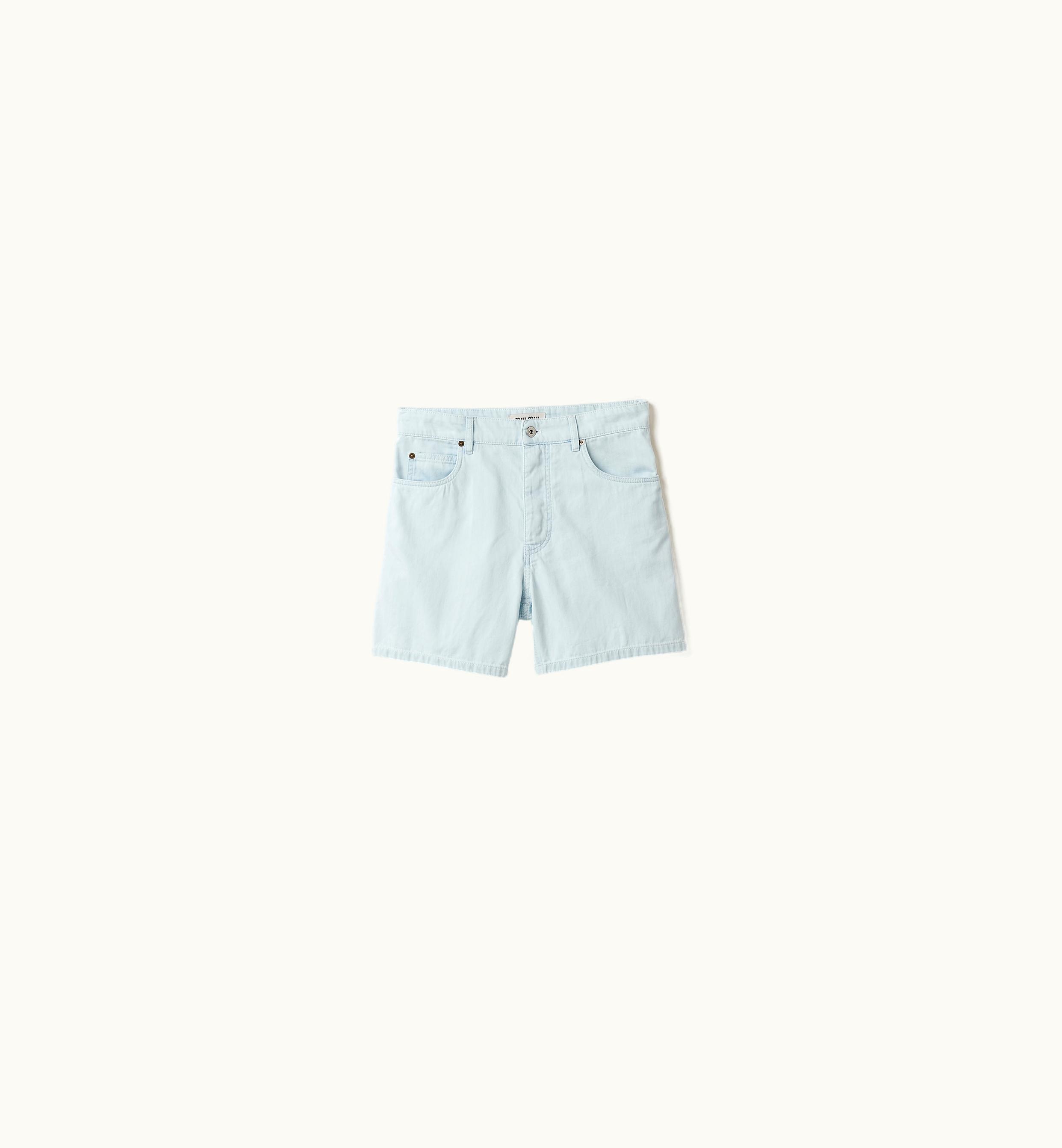 Miu Miu Miu Miu Denim Bermudas Light Blue