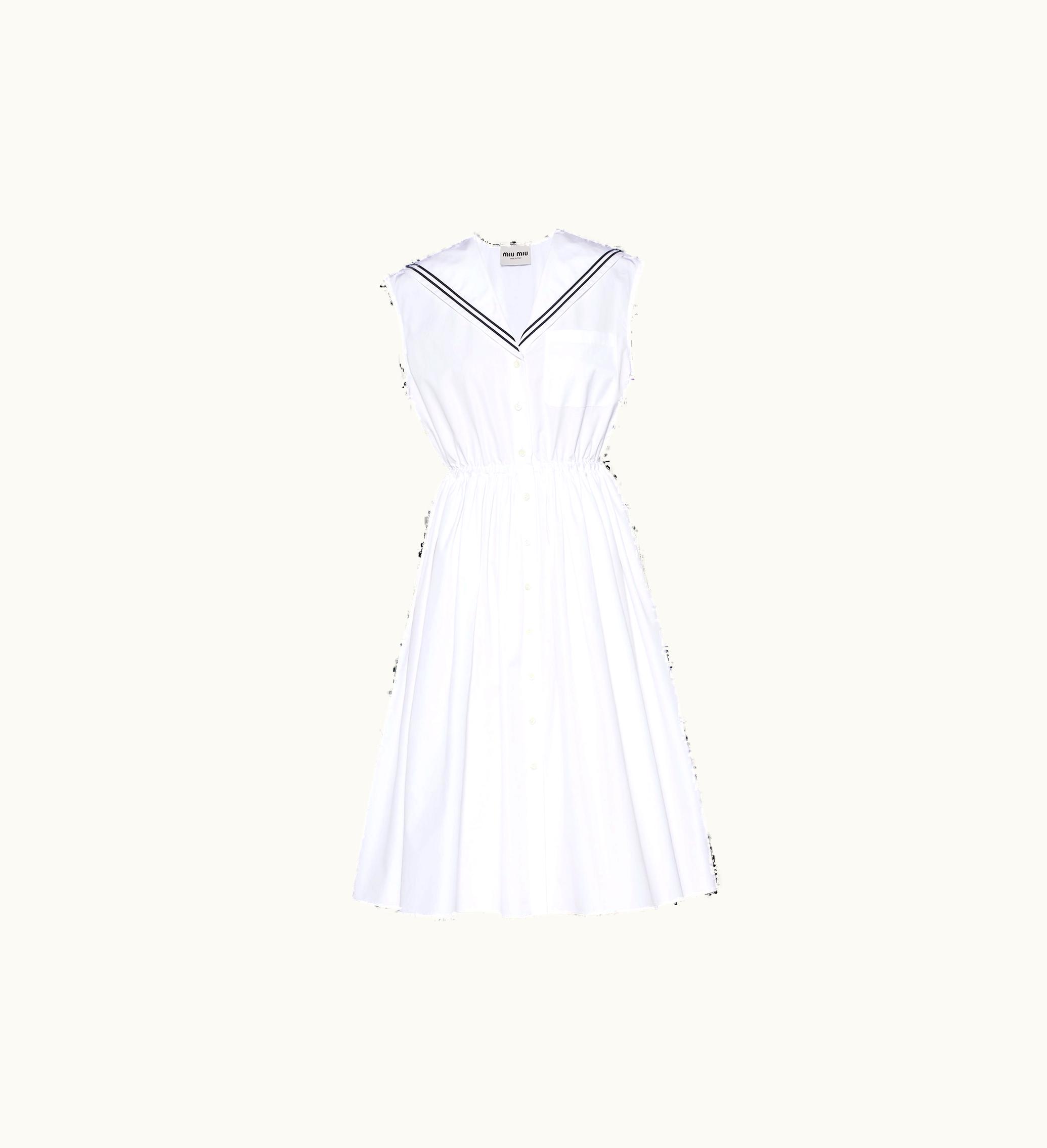 Miu Miu Miu Miu Sailor Poplin Dress White