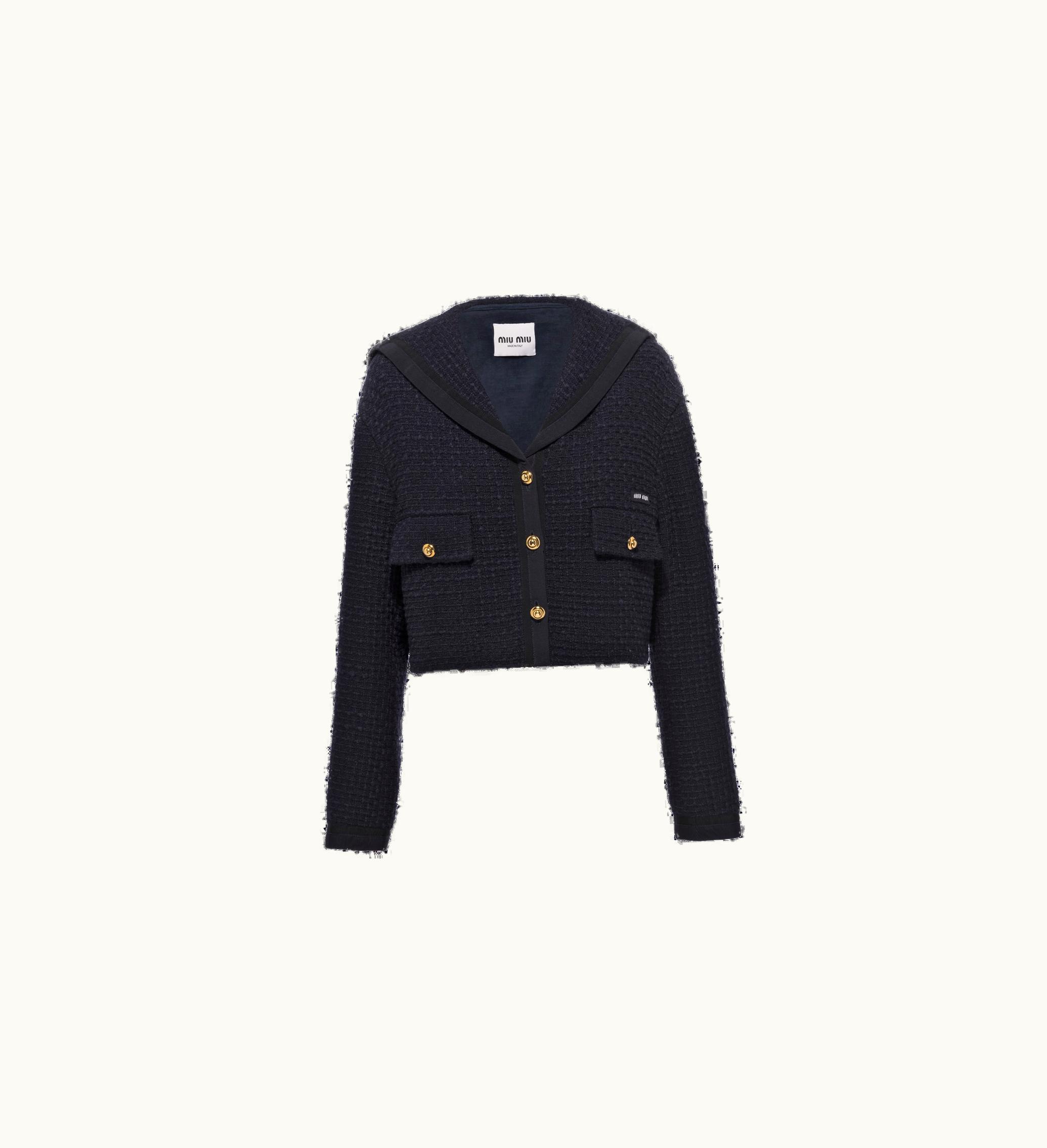Miu Miu Miu Miu Single-breasted Tweed Jacket Navy MH1825_12XB_F0008_S_231