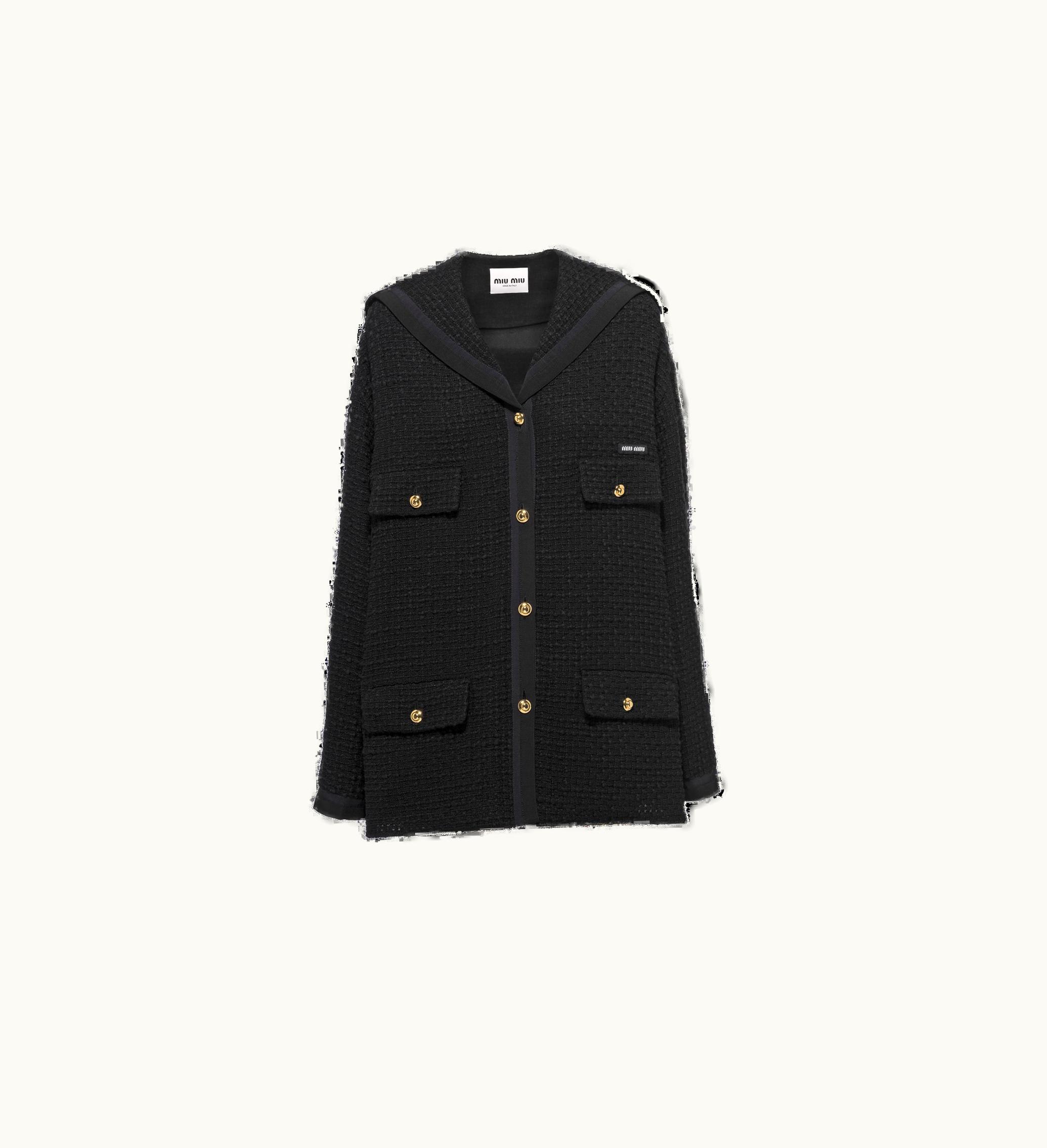 Miu Miu Miu Miu Oversized Single-breasted Tweed Jacket Black