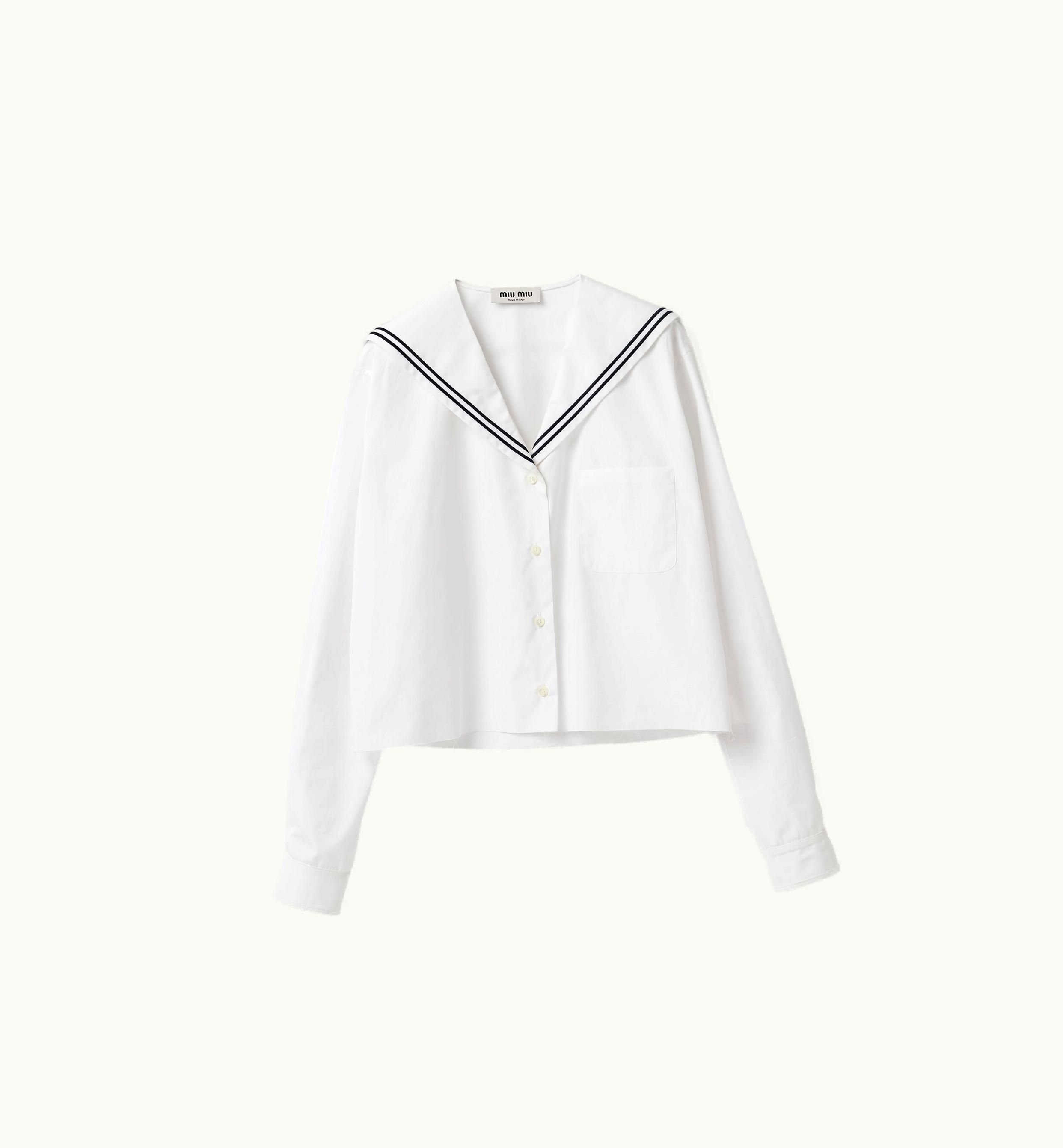 Miu Miu Miu Miu Sailor Poplin Shirt White