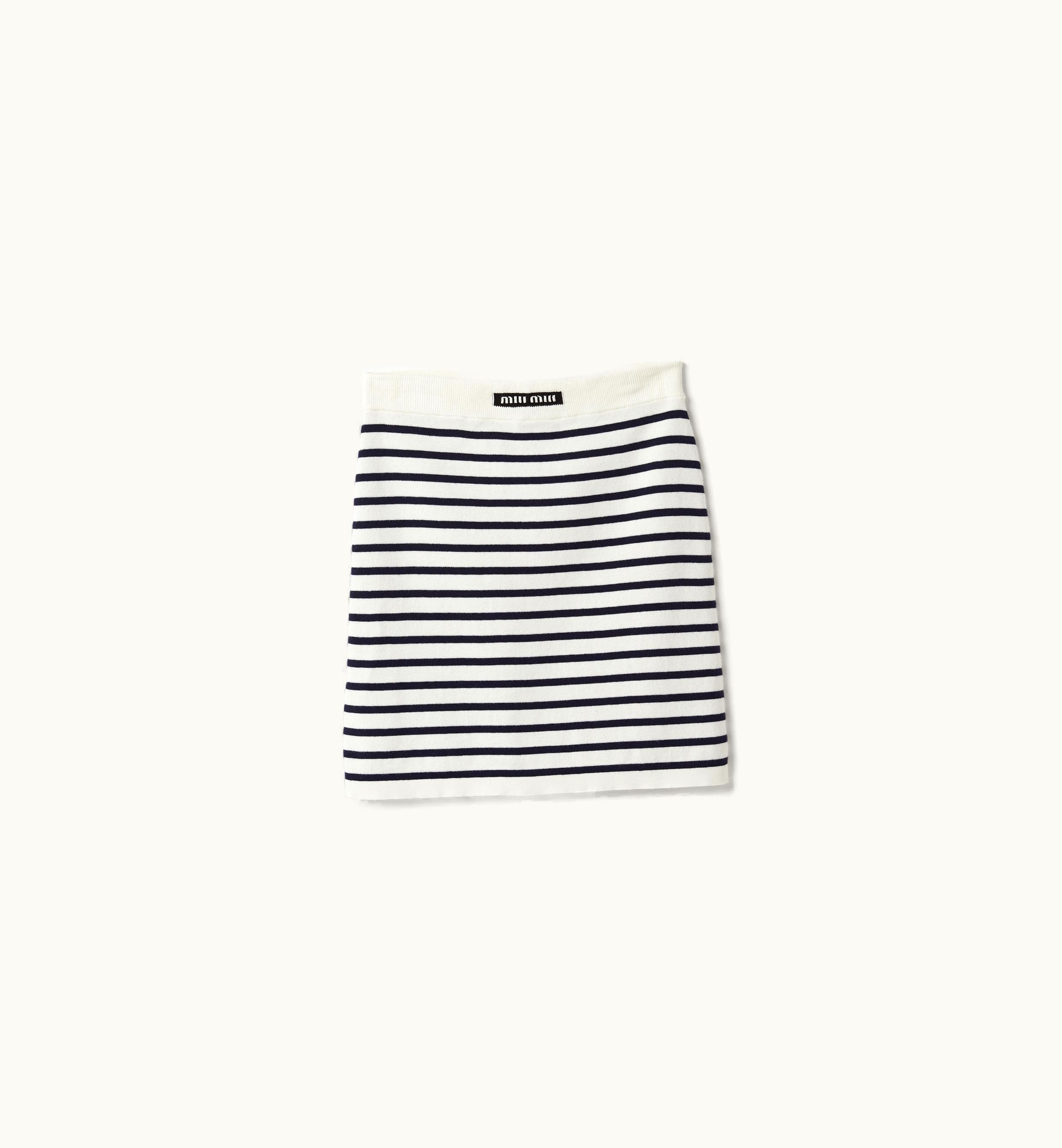 Miu Miu Miu Miu Cotton Miniskirt White / Blue