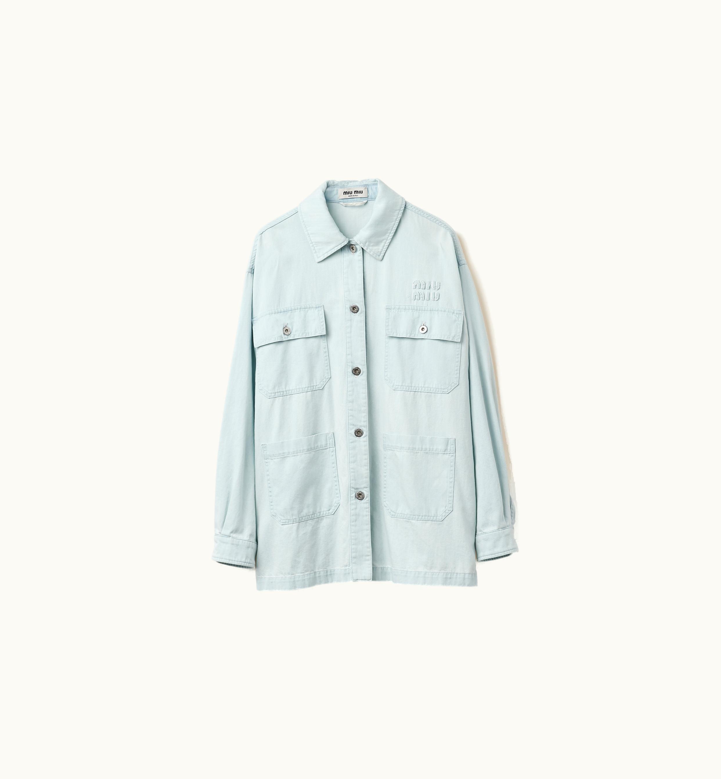 Miu Miu Miu Miu Denim Blouson Jacket Light Blue
