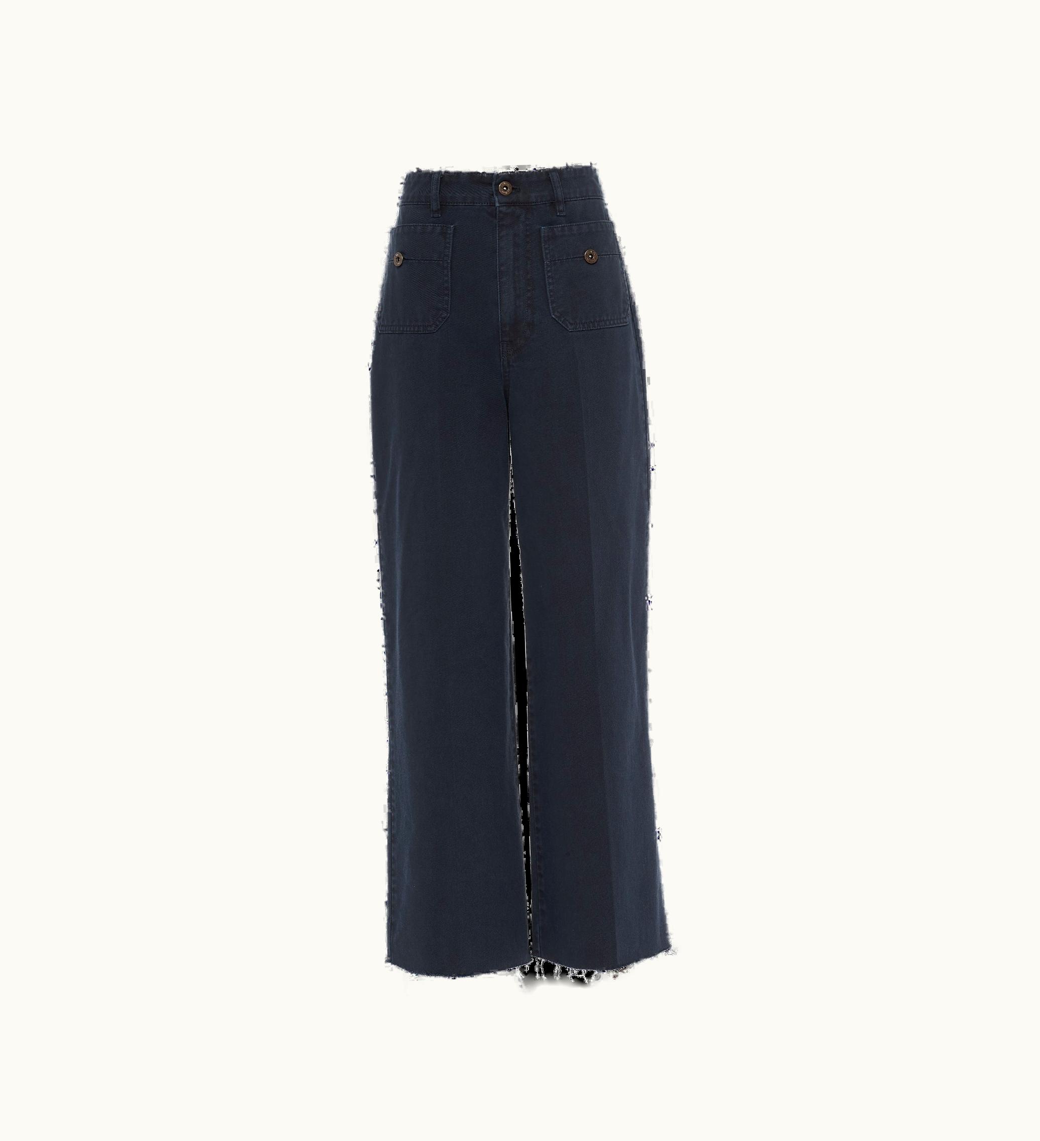 Miu Miu Miu Miu Garment-dyed Drill Pants Navy