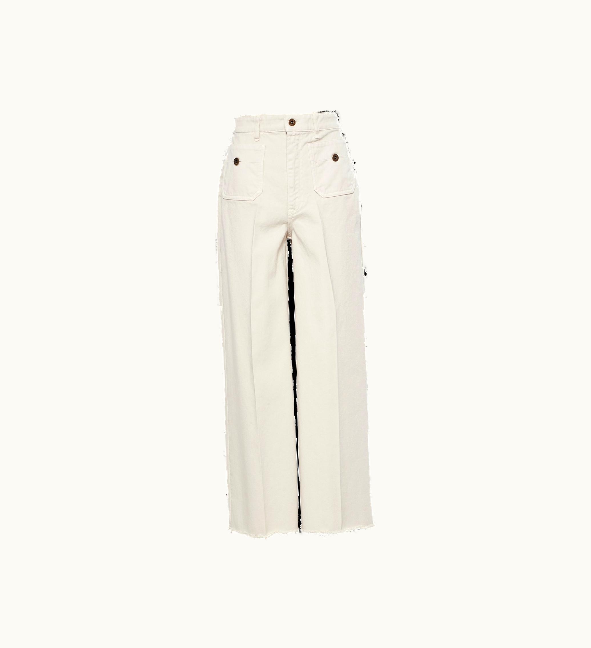 Miu Miu Miu Miu Garment-dyed Drill Pants Chalk White