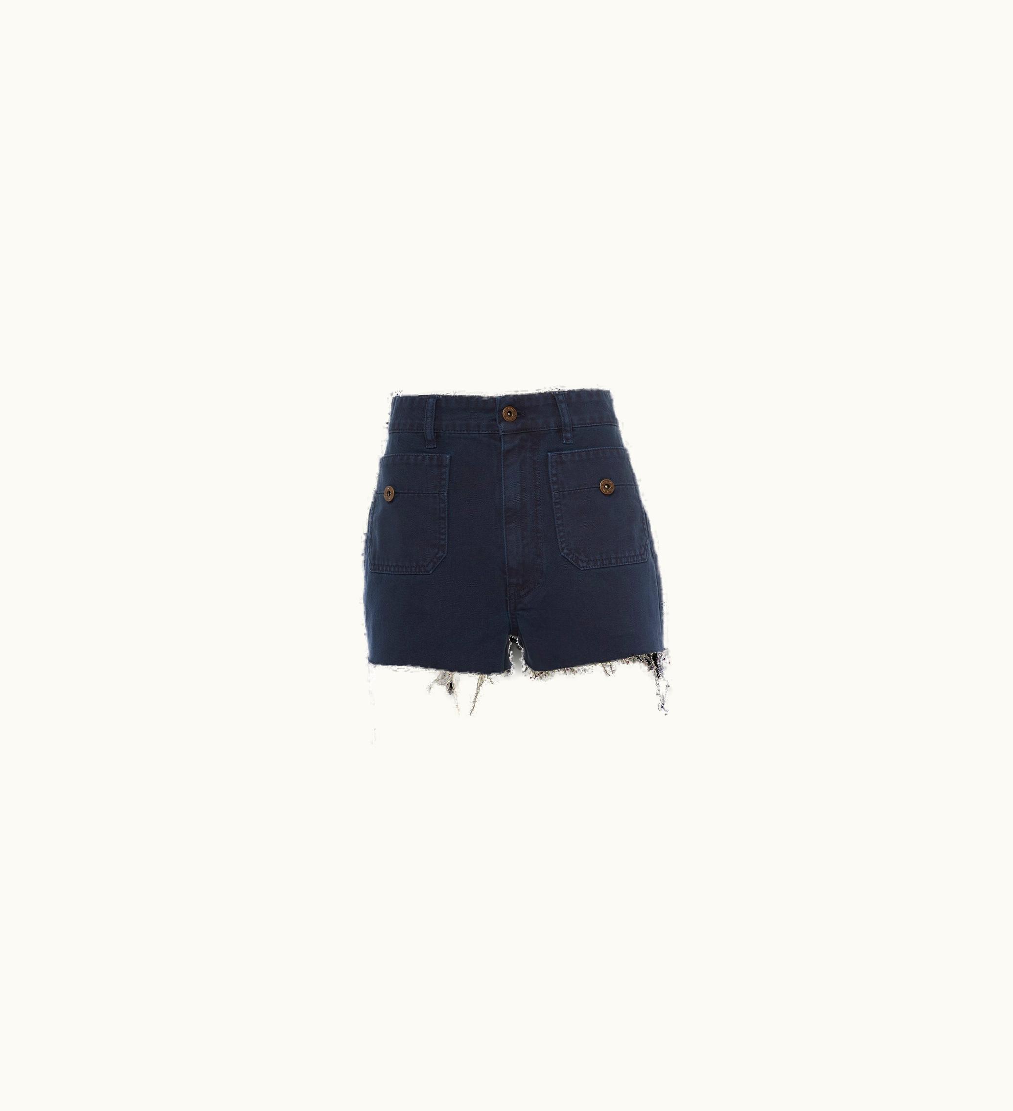 Miu Miu Miu Miu Garment-dyed Drill Bermudas Navy