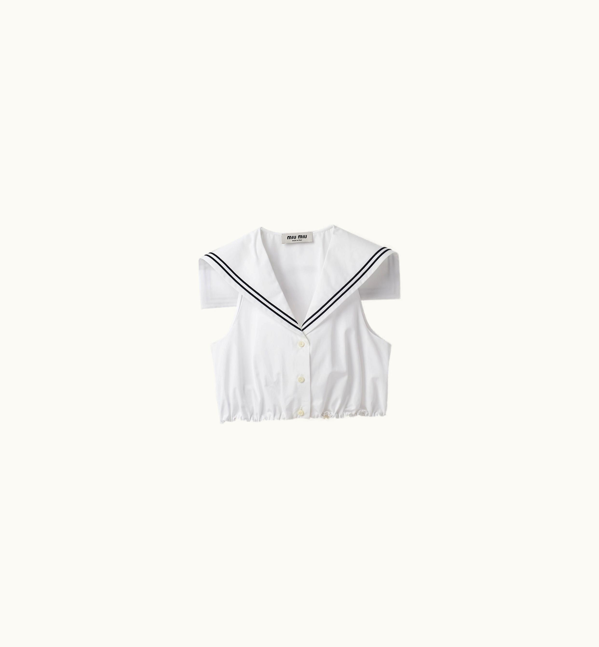 Miu Miu Miu Miu Poplin Sailor Top White