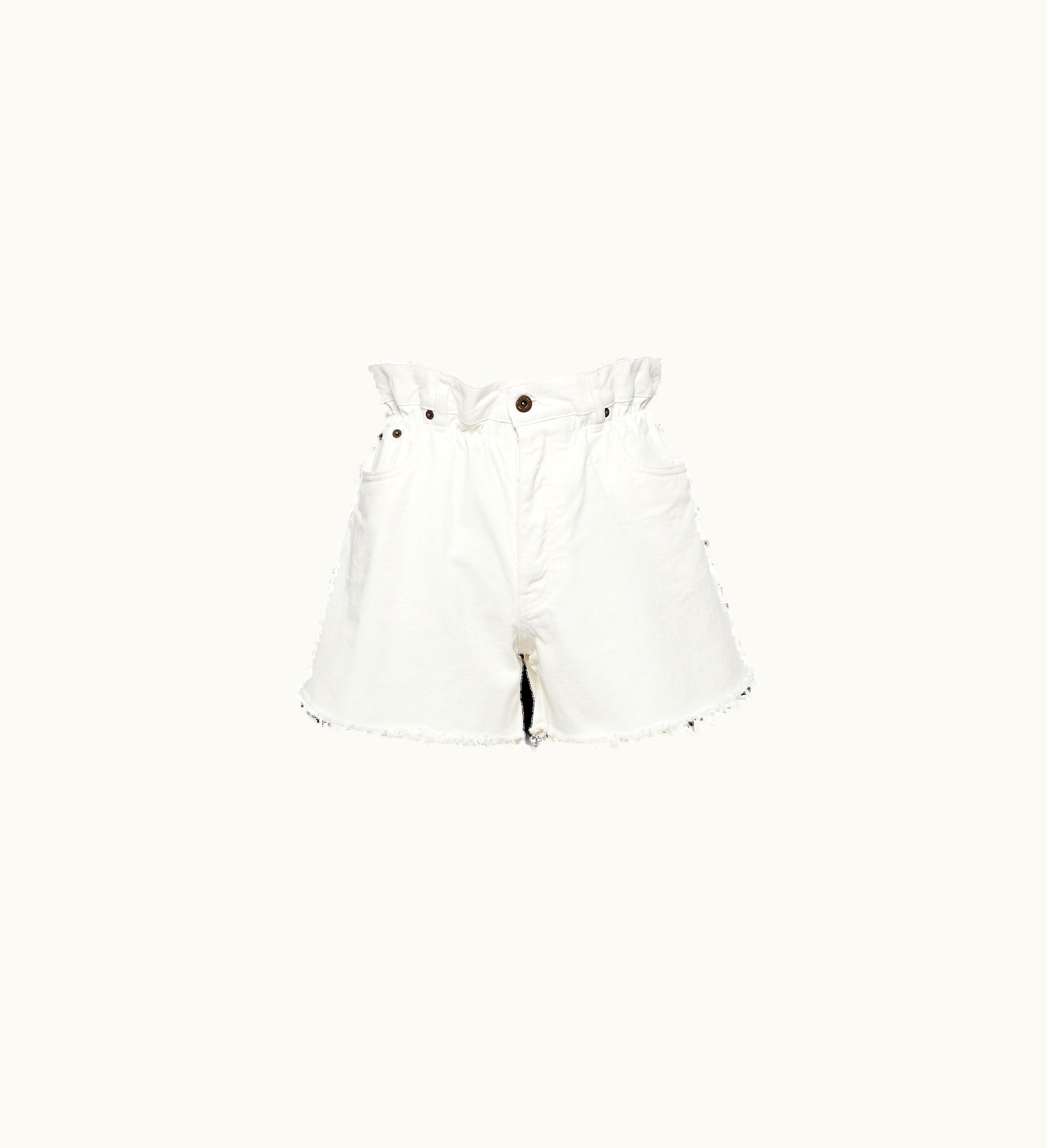 Miu Miu Miu Miu Paper-Bag Waist Denim Shorts White