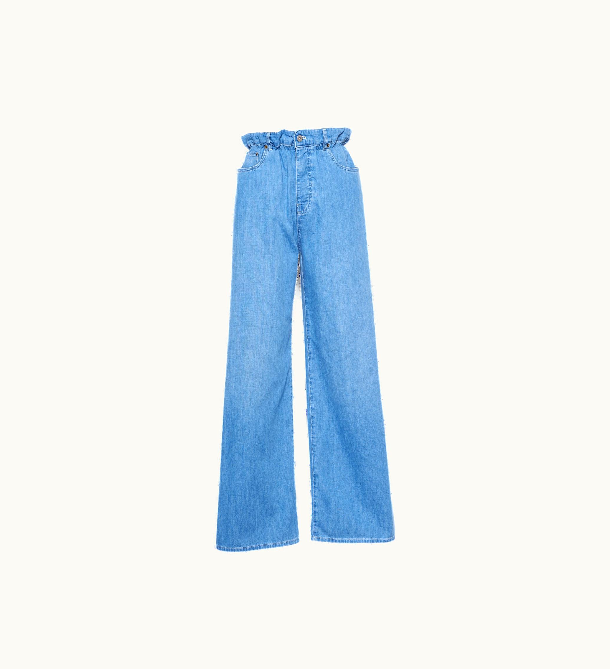 Miu Miu Miu Miu Paperbag Waist Flared Jeans Sapphire Blue