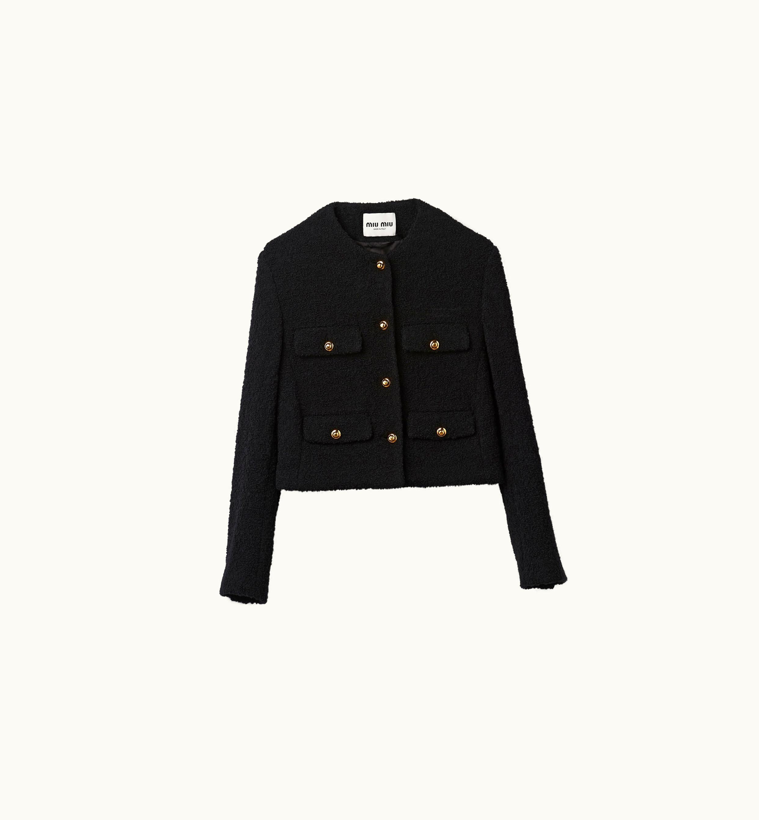 Miu Miu Miu Miu Bouclé Single-breasted Jacket MH1841_1ZY6_F0002_S_231 Black