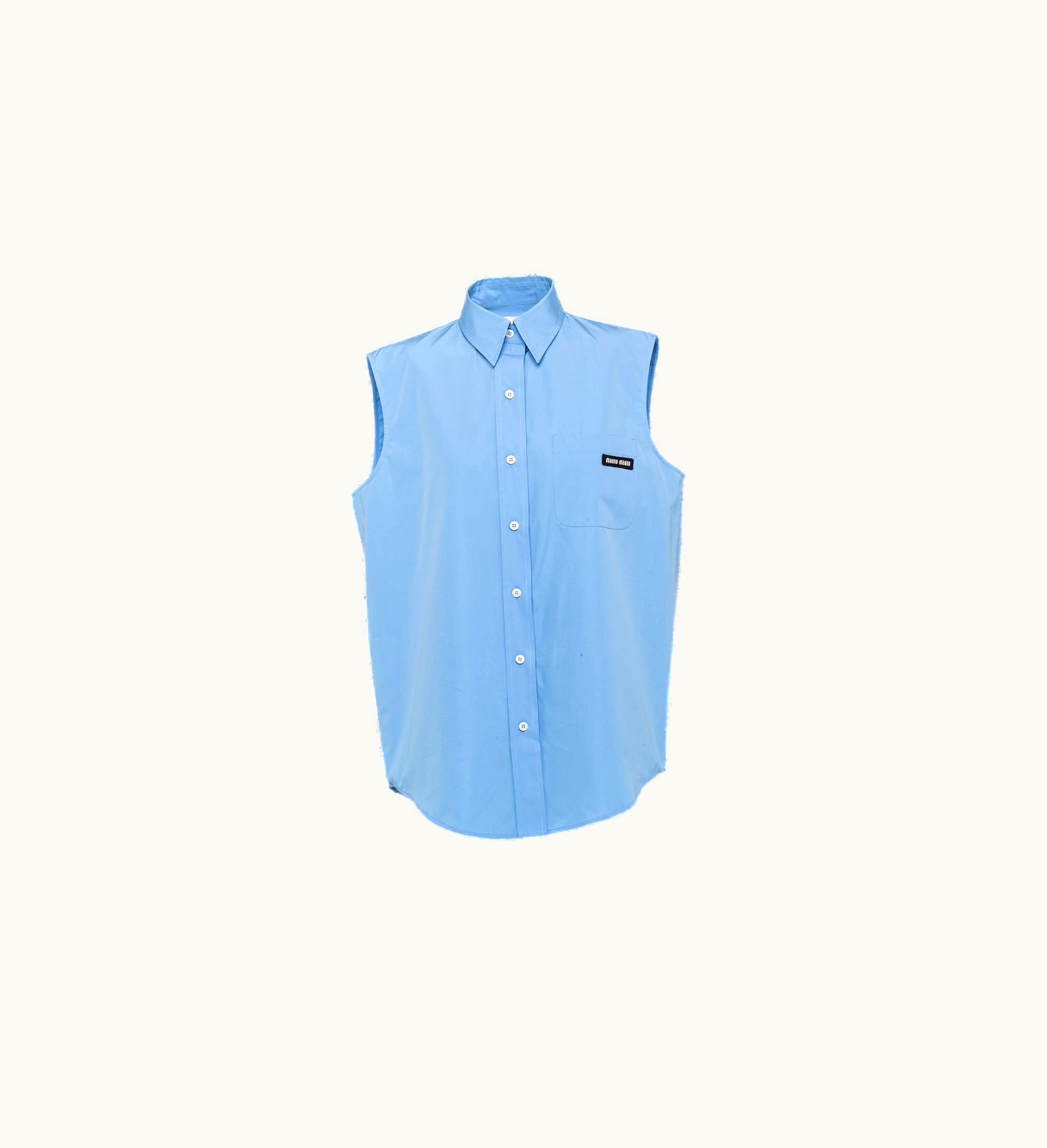Miu Miu Miu Miu Poplin Shirt Model MK1730_10RG_F0013_S_231 Sapphire Blue
