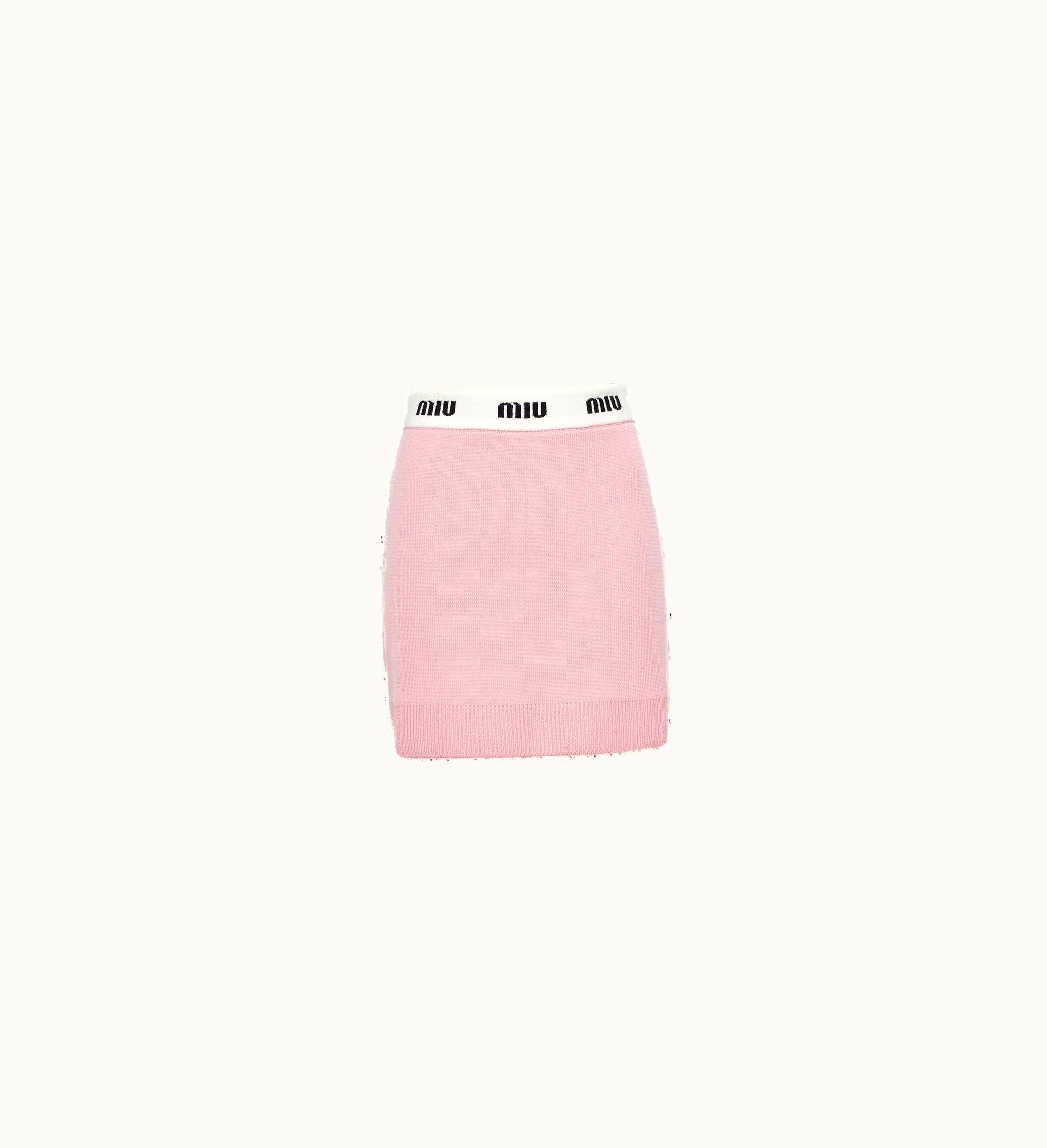Miu Miu Miu Miu Cashmere Skirt White / Alabaster Pink